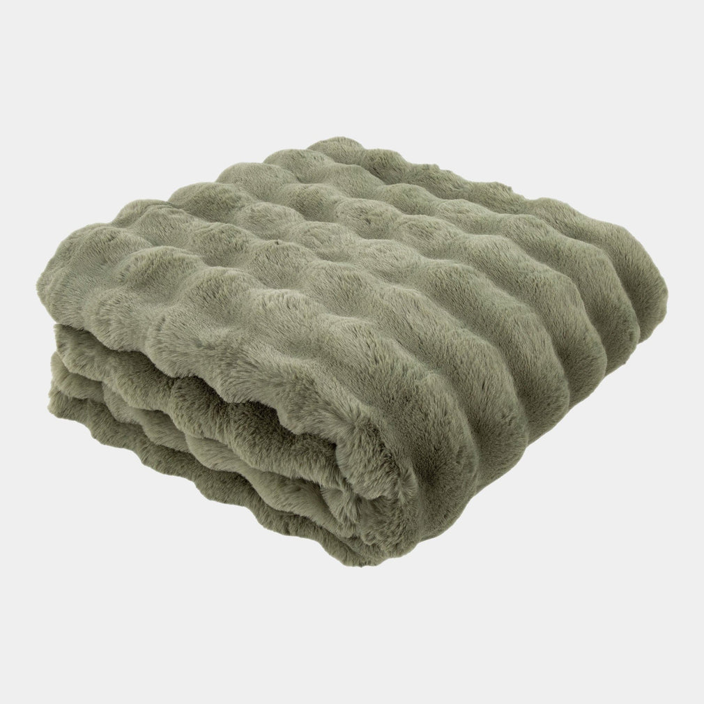 Glam - Sage Faux Fur Throw 150x200cm