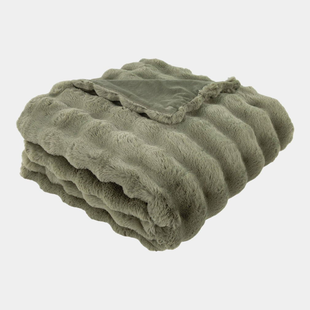 Glam - Sage Faux Fur Throw 150x200cm