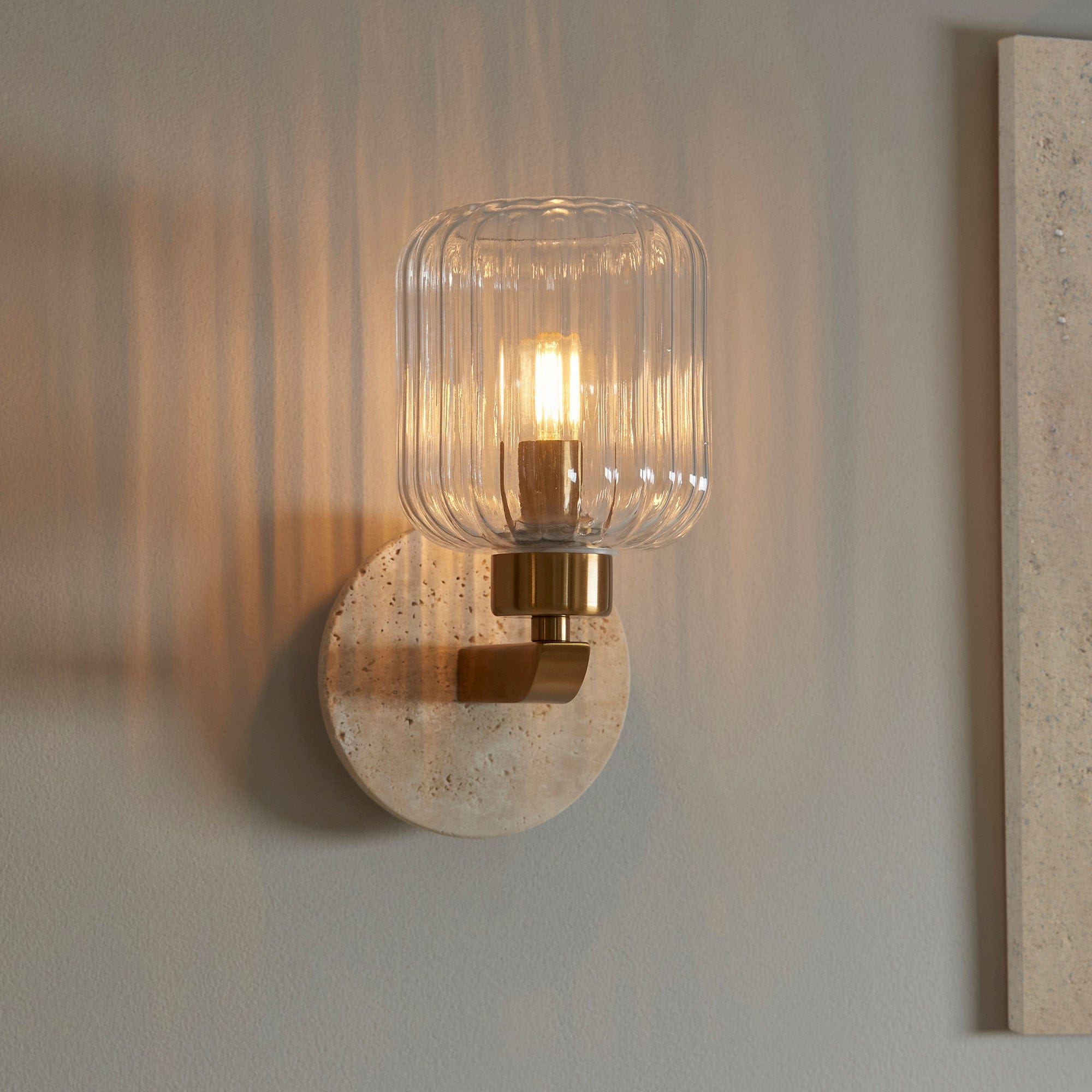 Cavern - Wall Light, Beige Marble