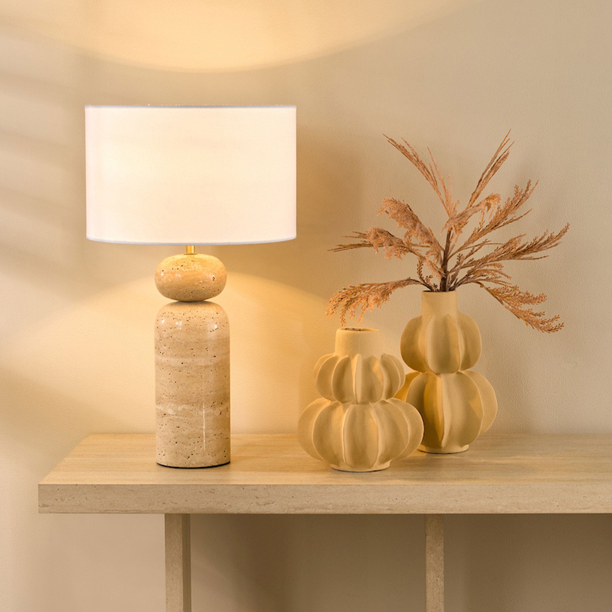 Lykos - Table Lamp, Natural Stone