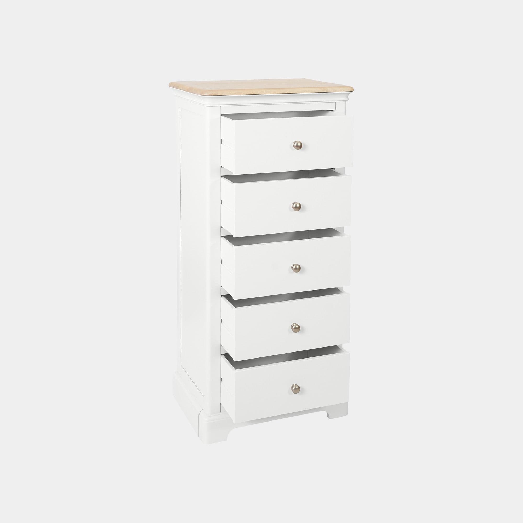 Ravenswood White - 5 Drawer Chest of Drawers, Tall