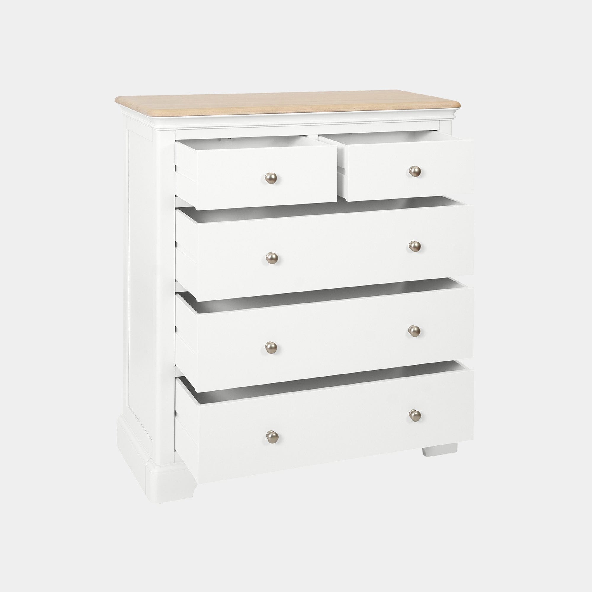 Ravenswood White - 5 Drawer Chest of Drawers, Wide