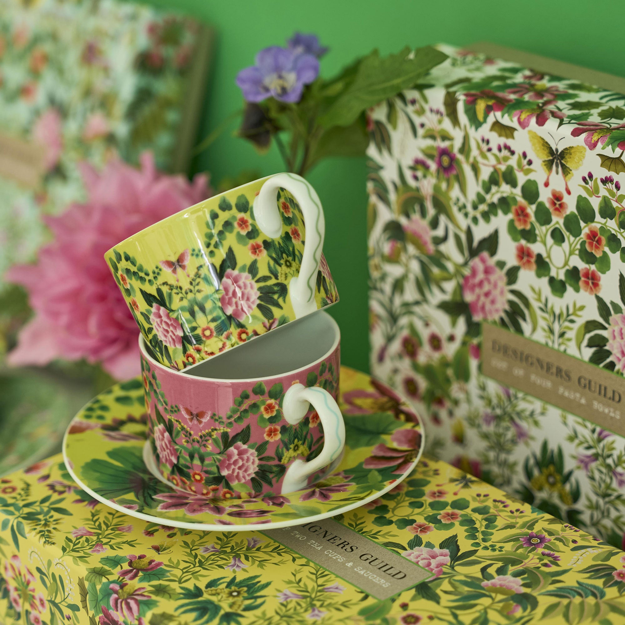 Designers Guild - Ikebana Tea Cup & Saucer, Set of 2