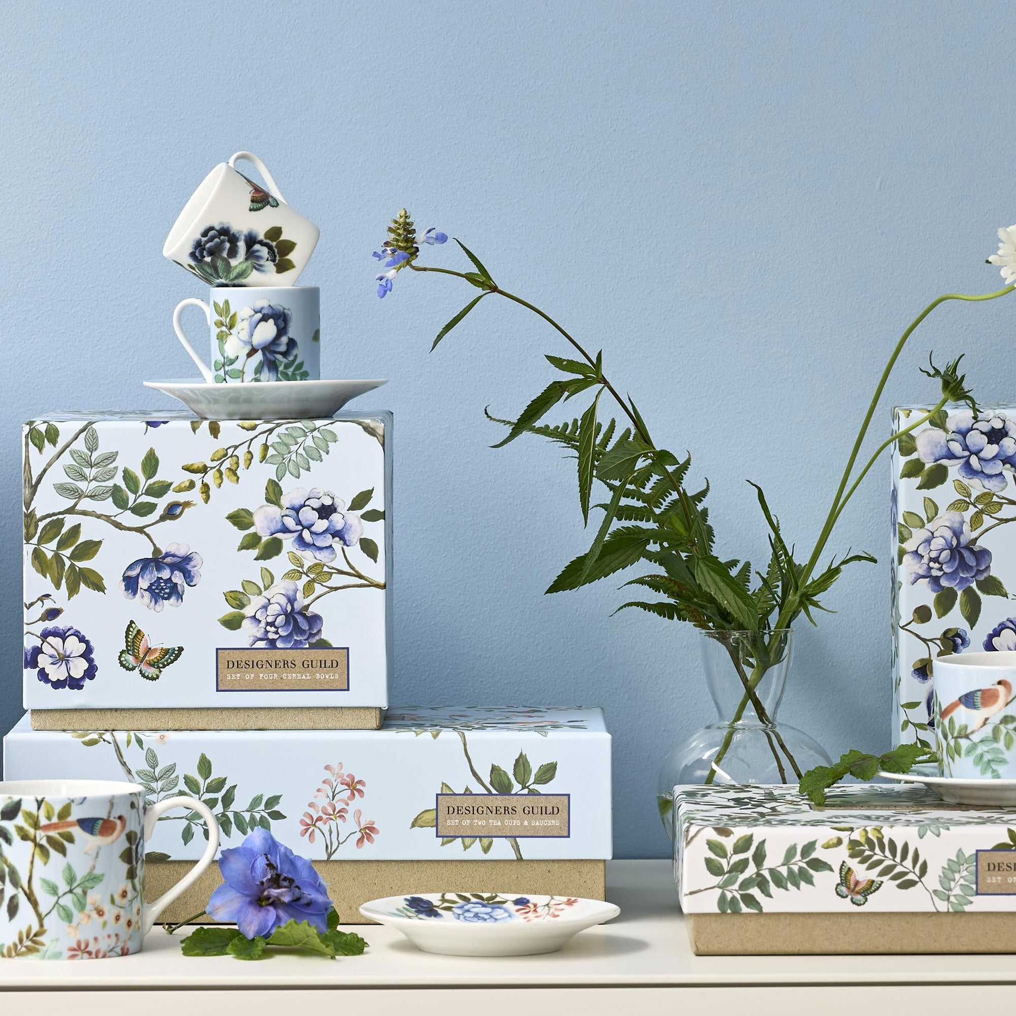 Designers Guild Porcelaine De Chine - Tea Cups & Saucers, Set of 2