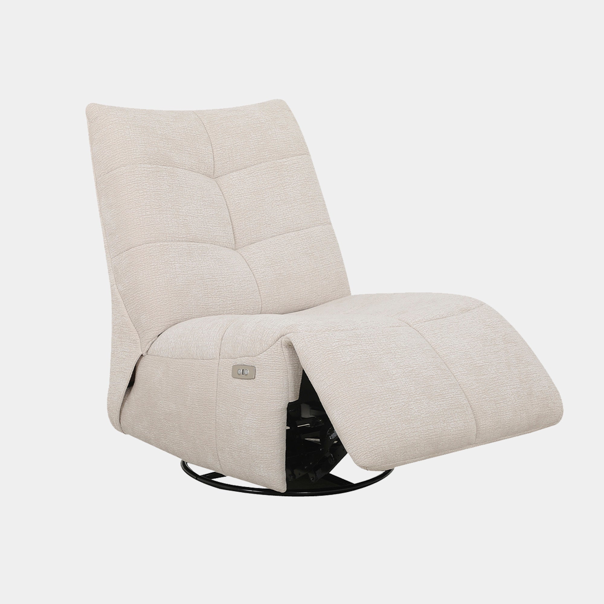 Kansas - Armless Glider Recliner Chair With Swivel Base, Fabric
