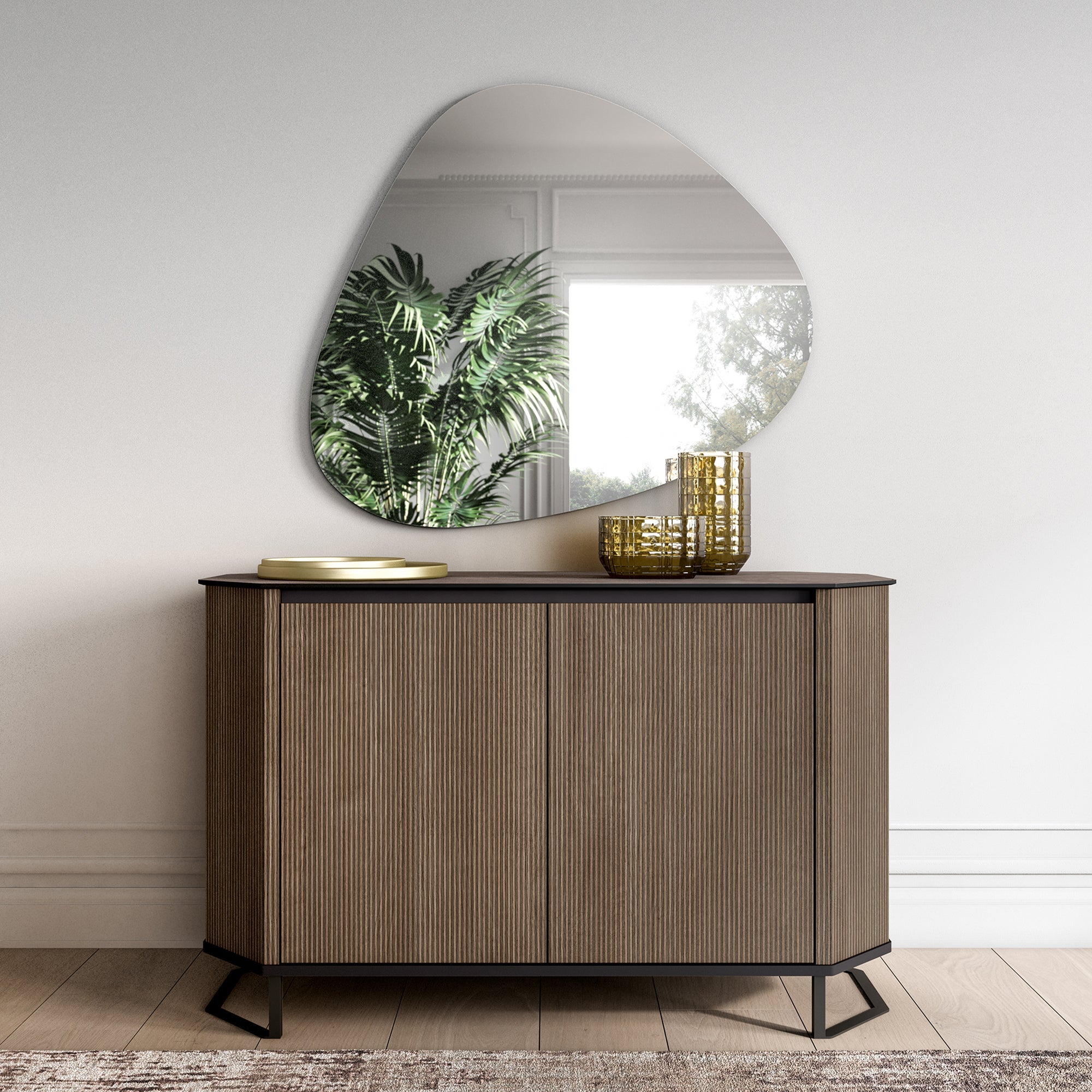 Bologna - 2 Door Sideboard, Faux Marble Top