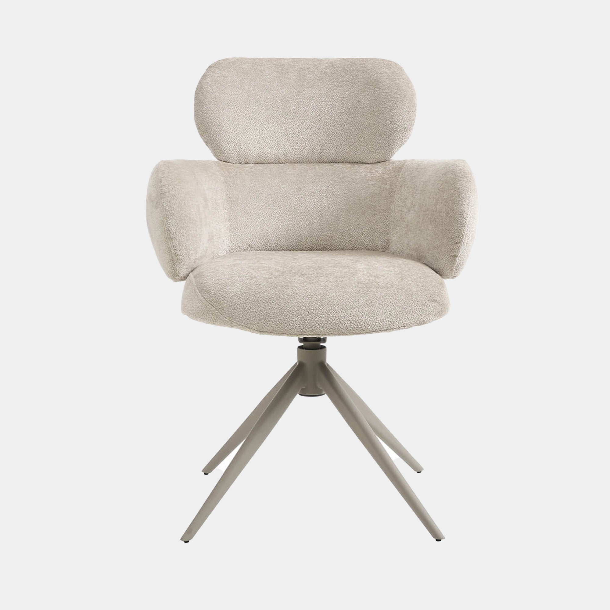 Glacier - Swivel Dining Chair, Beige Fabric