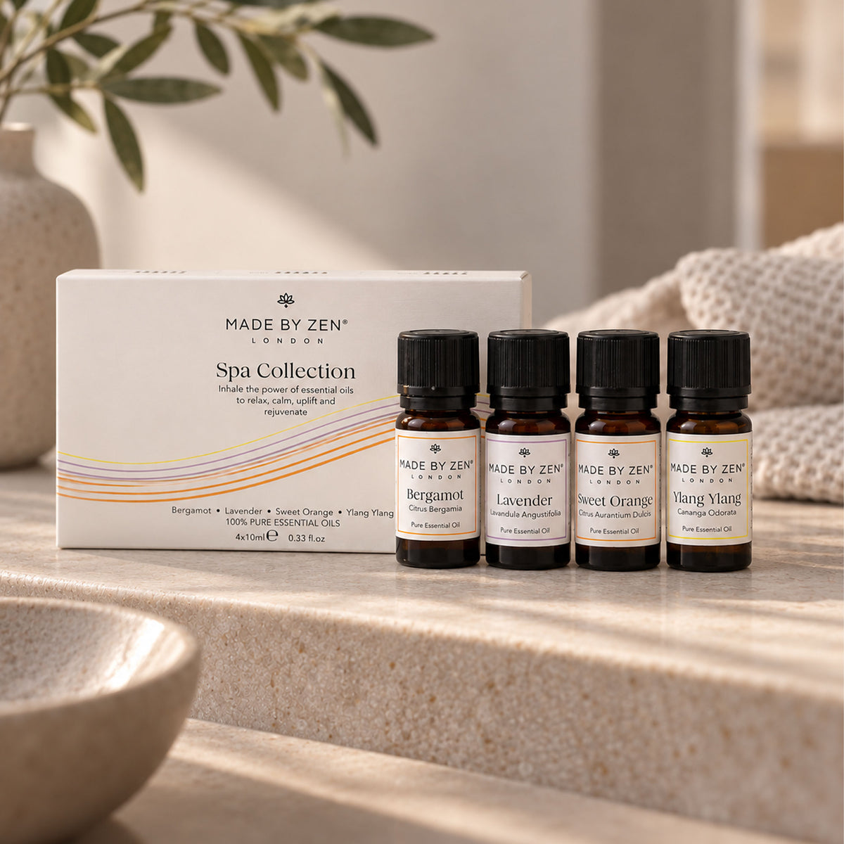 Made By Zen - Classic Essential Oil Spa Collection, Set of 4 10ml