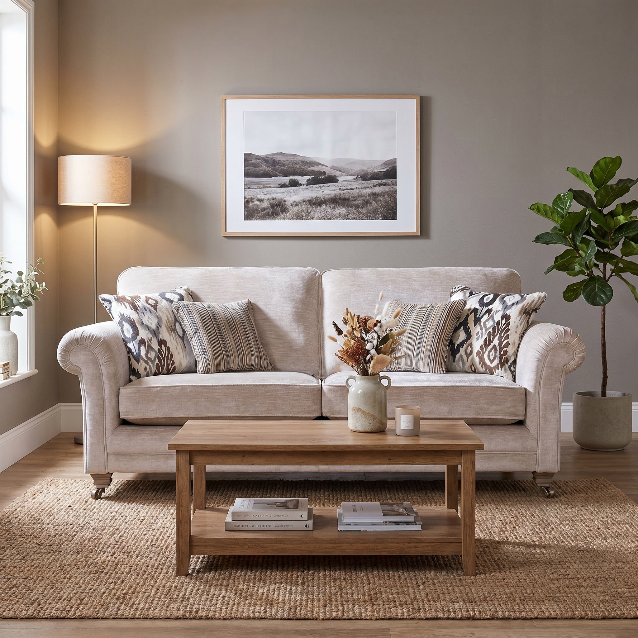 Stoneleigh - 3 Seat Standard Back Sofa, Fabric