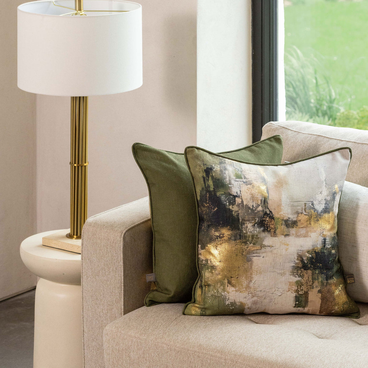 Willow - Green & Gold Cushion 50x50cm
