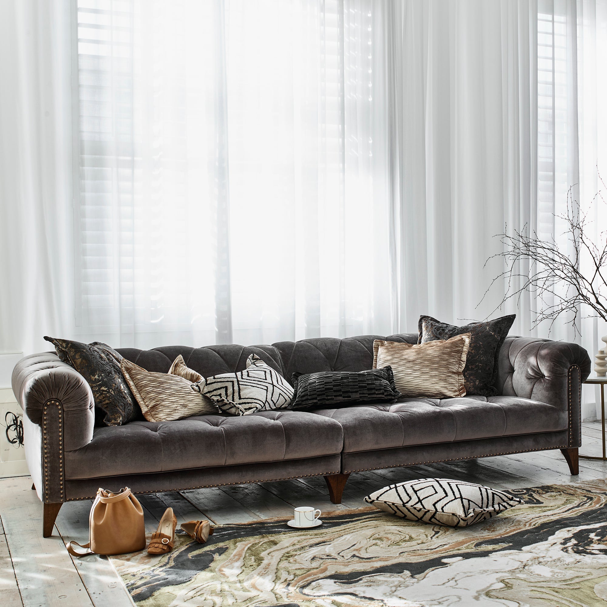 Roosevelt - 3 Seat Deep Sofa, Fabric