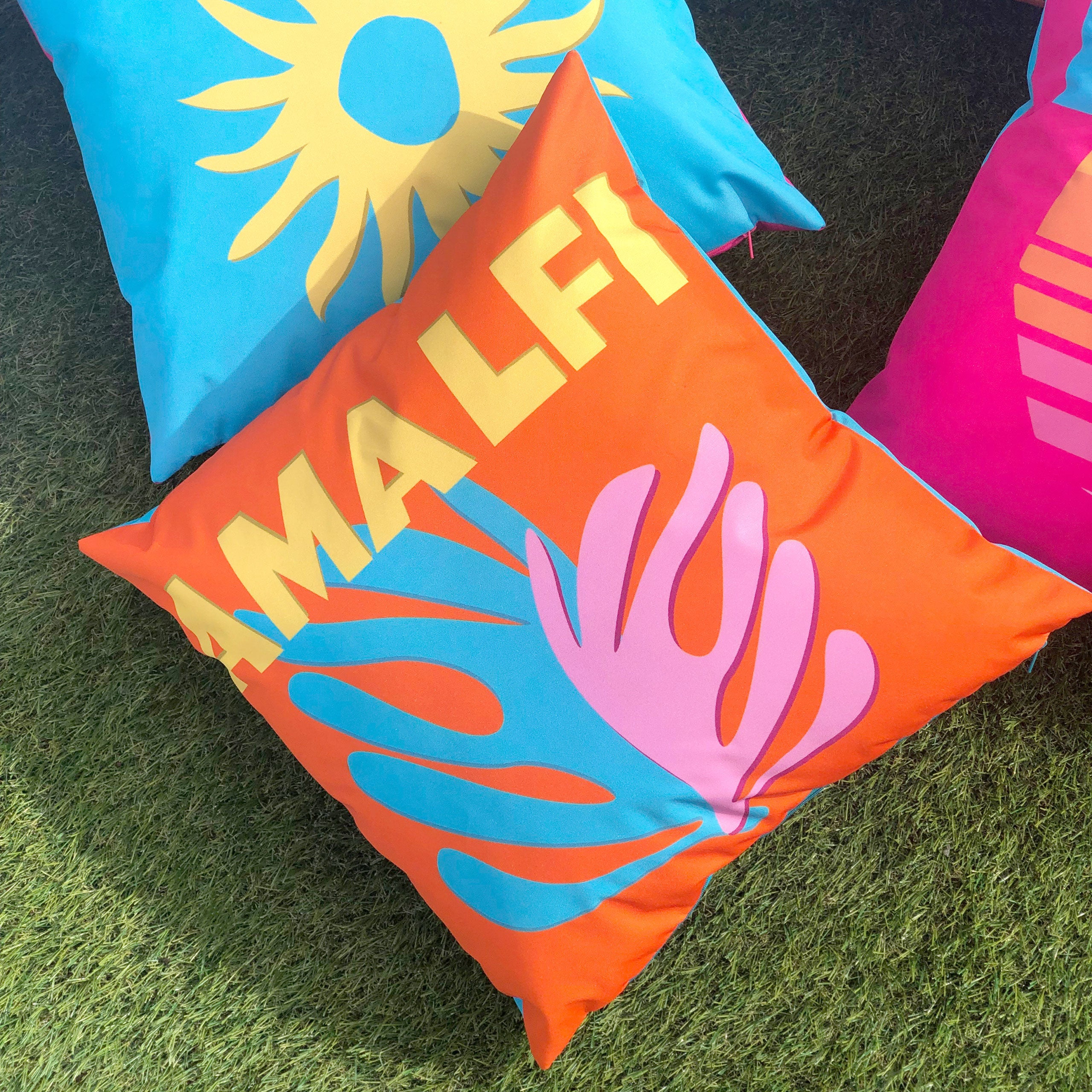 Amalfi - Orange Outdoor Cushion 43x43cm
