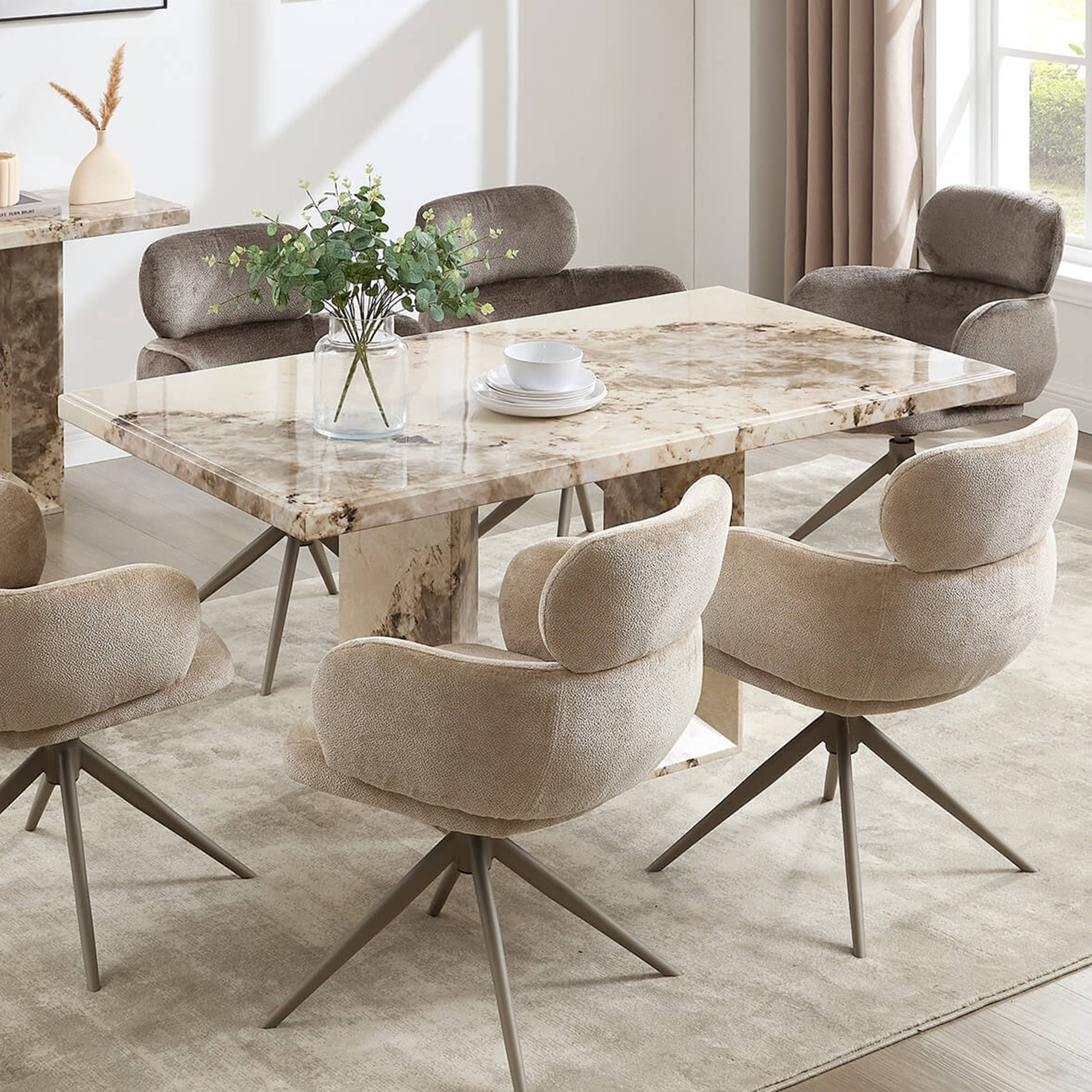 Arctic - Solid Marble Dining Table