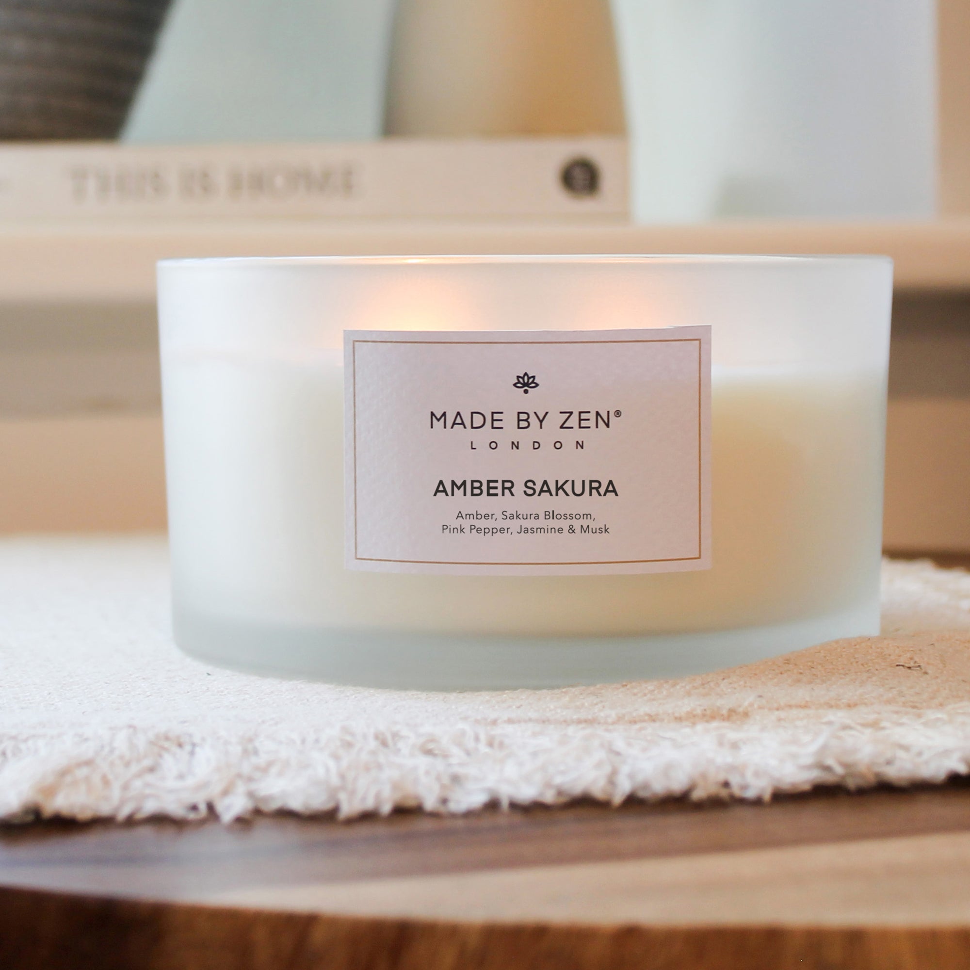 Made By Zen - Signature Amber Sakura Scented Candle 600g