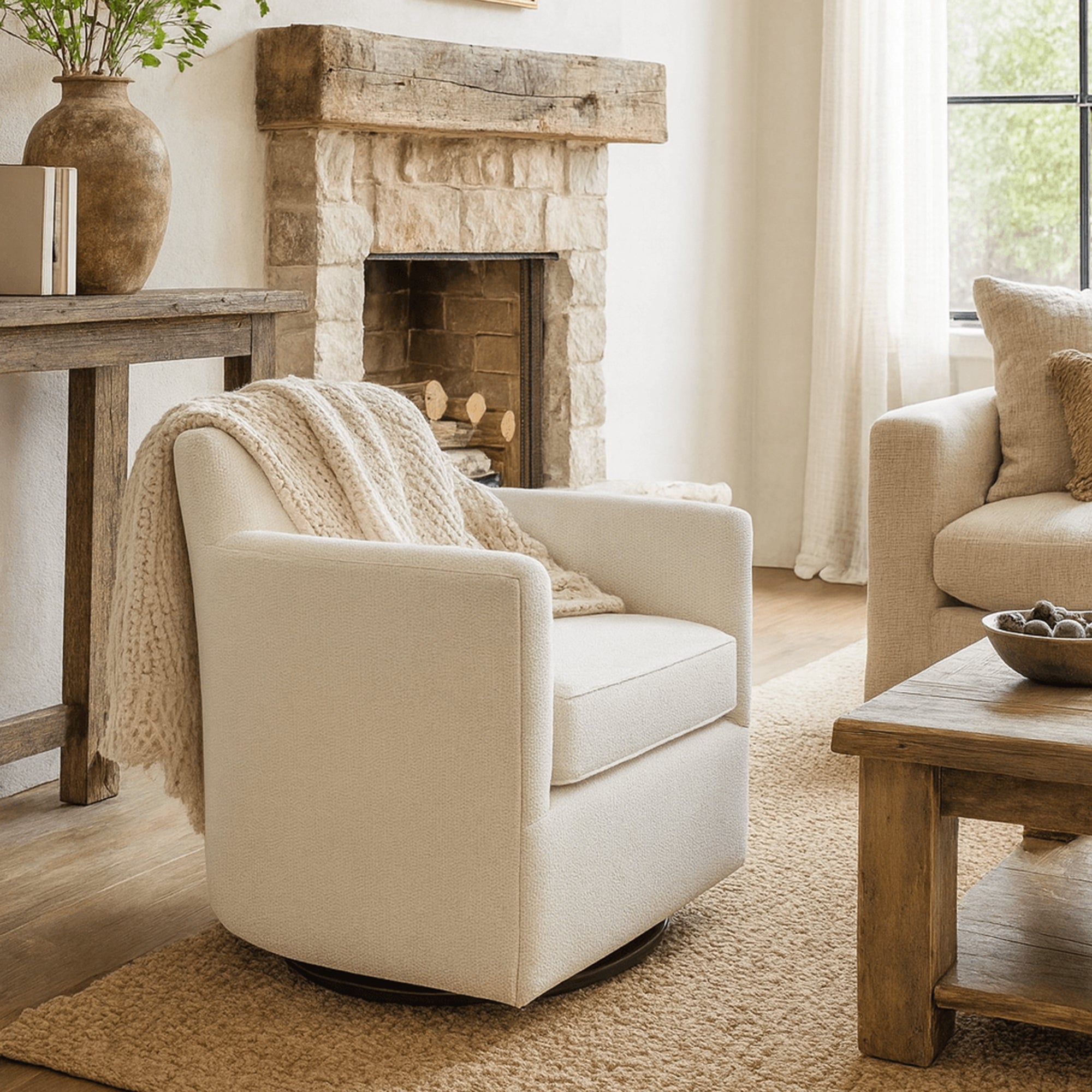 Arlo - Swivel Chair, Fabric