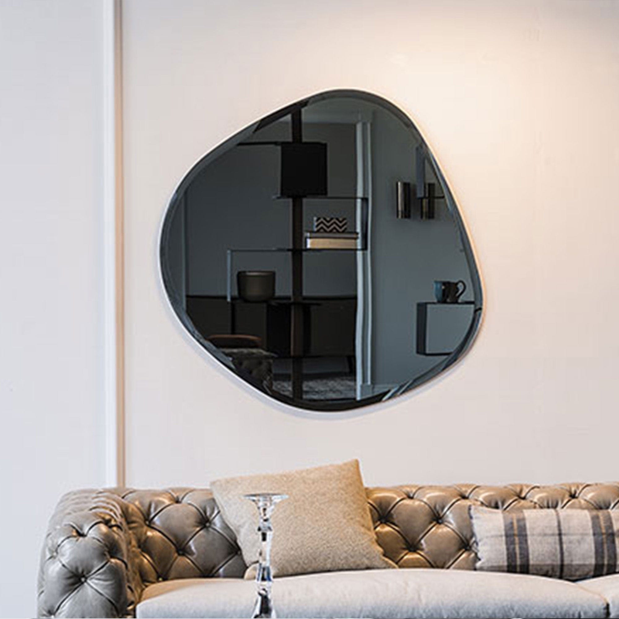 Cattelan Italia Hawaii - Bevelled Mirrored Smoke-Grey Glass Wall Mirror 98x100cm