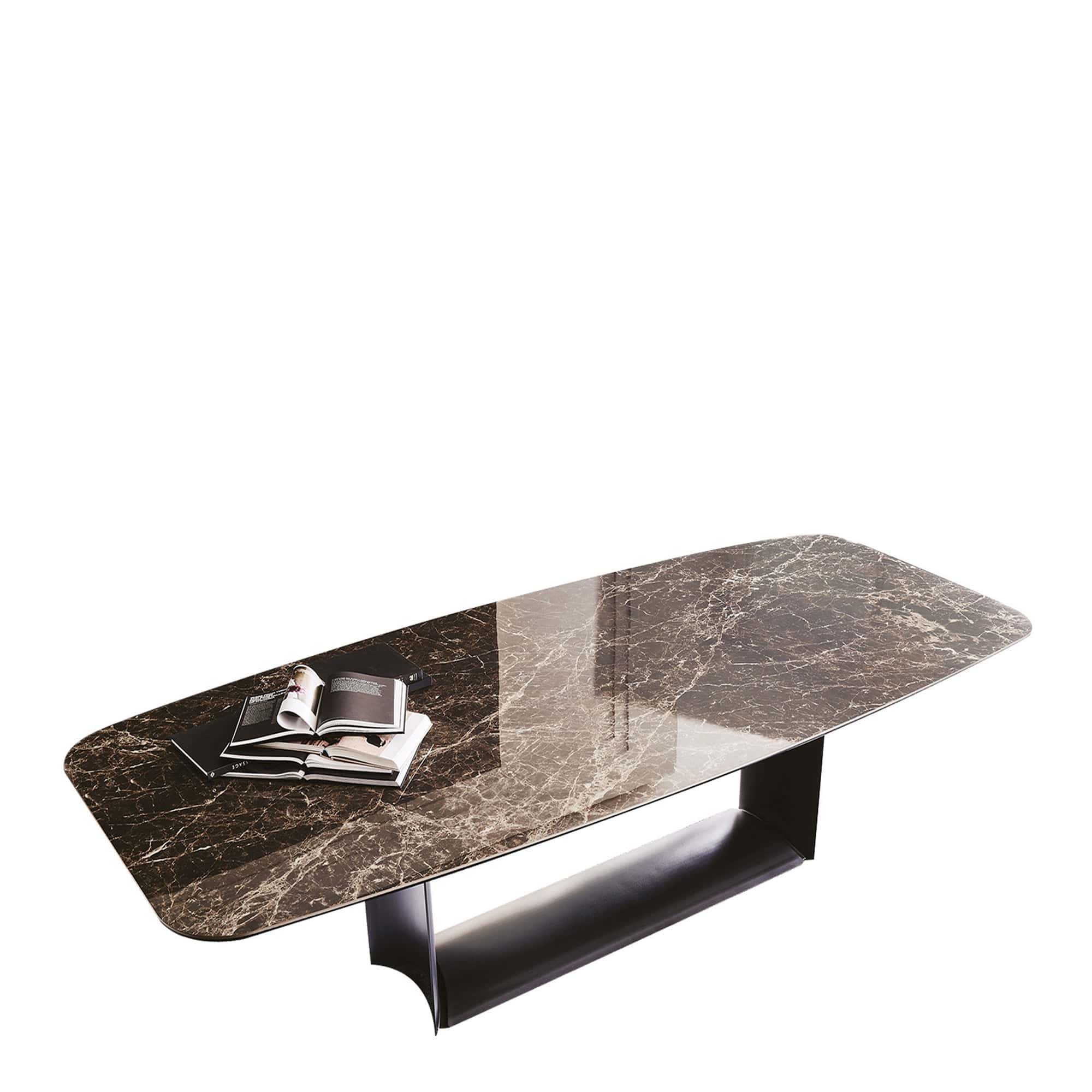 200cm x 120cm SAG Shaped Dining Table With GFM11 Titanium Base