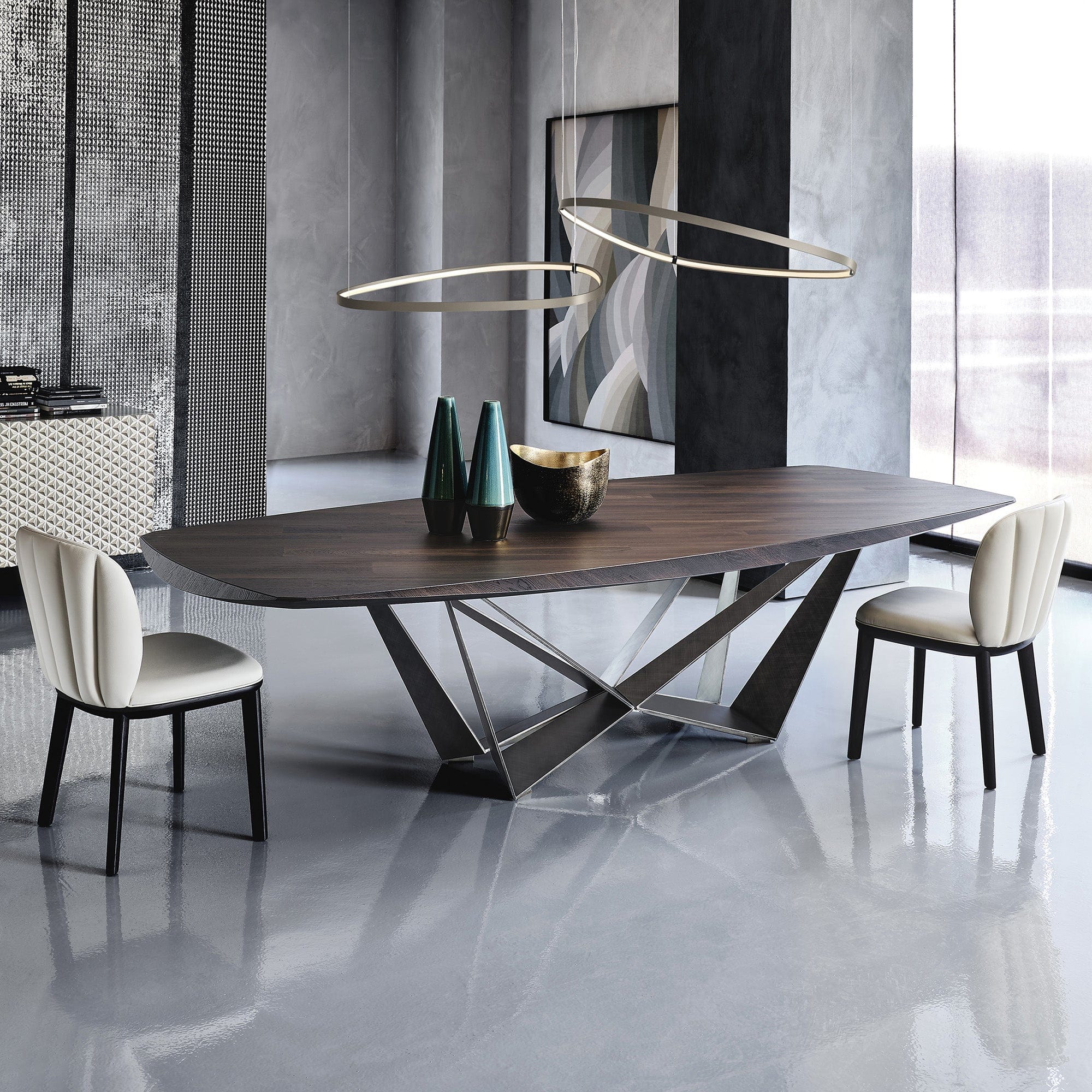 Cattelan Italia Skorpio - Wooden Dining Table, Curved Edge
