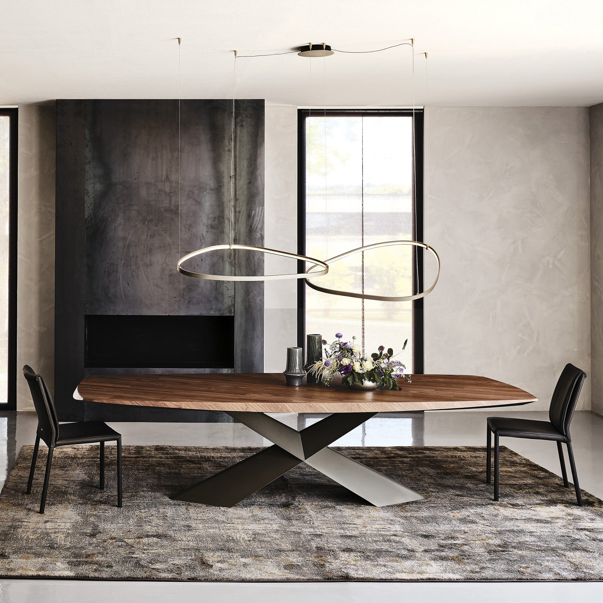 Cattelan Italia Tyron Wood - Dining Table 200cm Barrel Top With Angled Edges