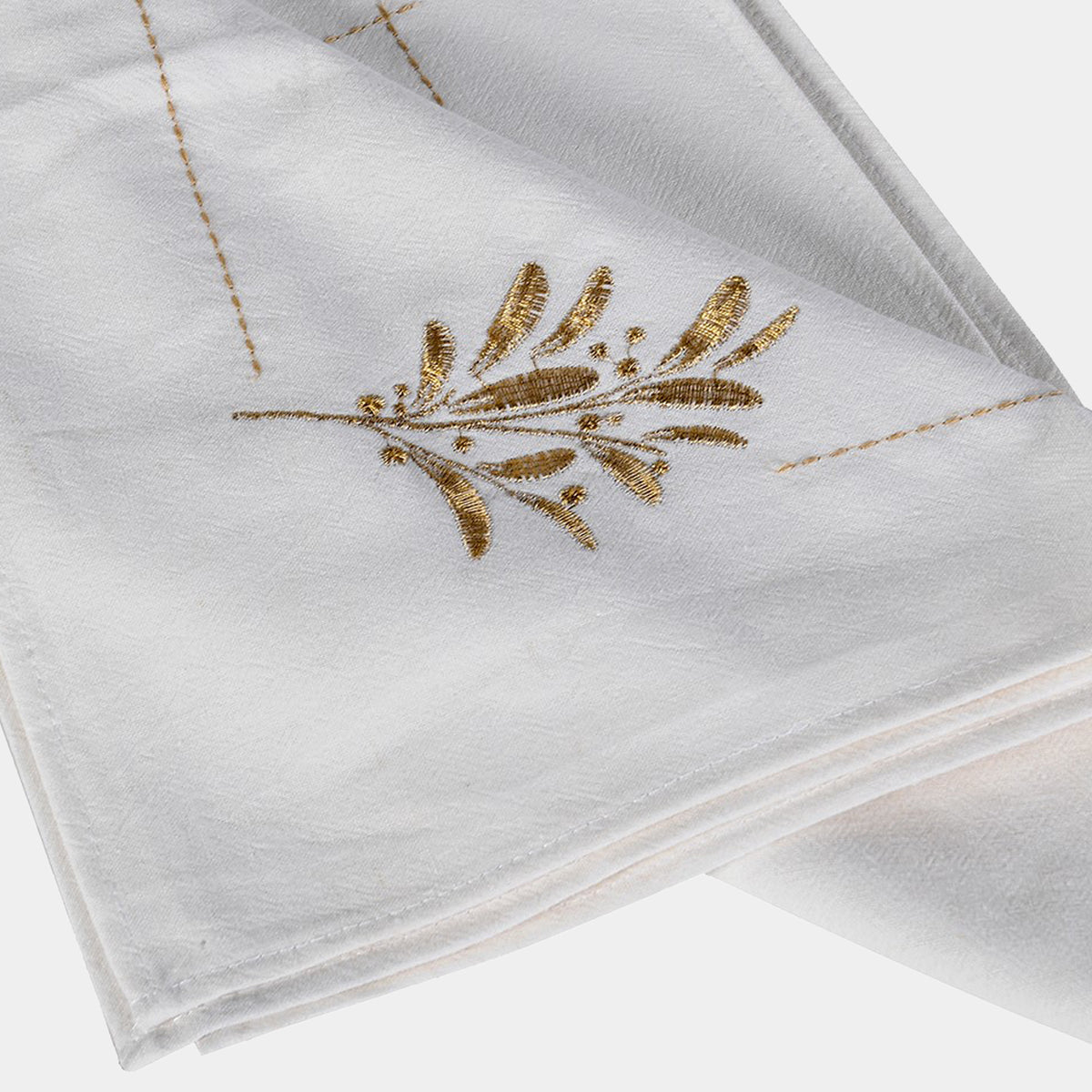 Decorative Gold Embroidered Napkins - Set of 8 Christmas Napkins