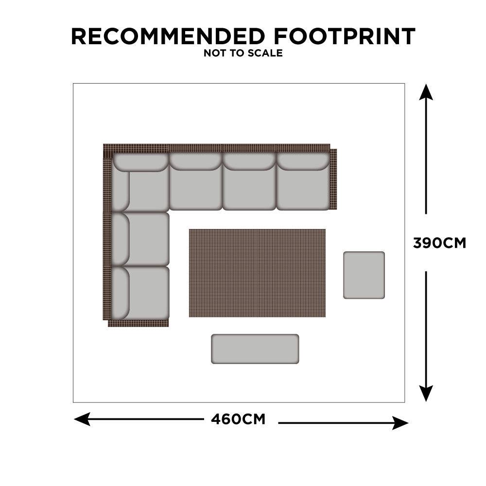 Coral Gables - Corner Garden Dining Set & Rising Table, Dark Grey
