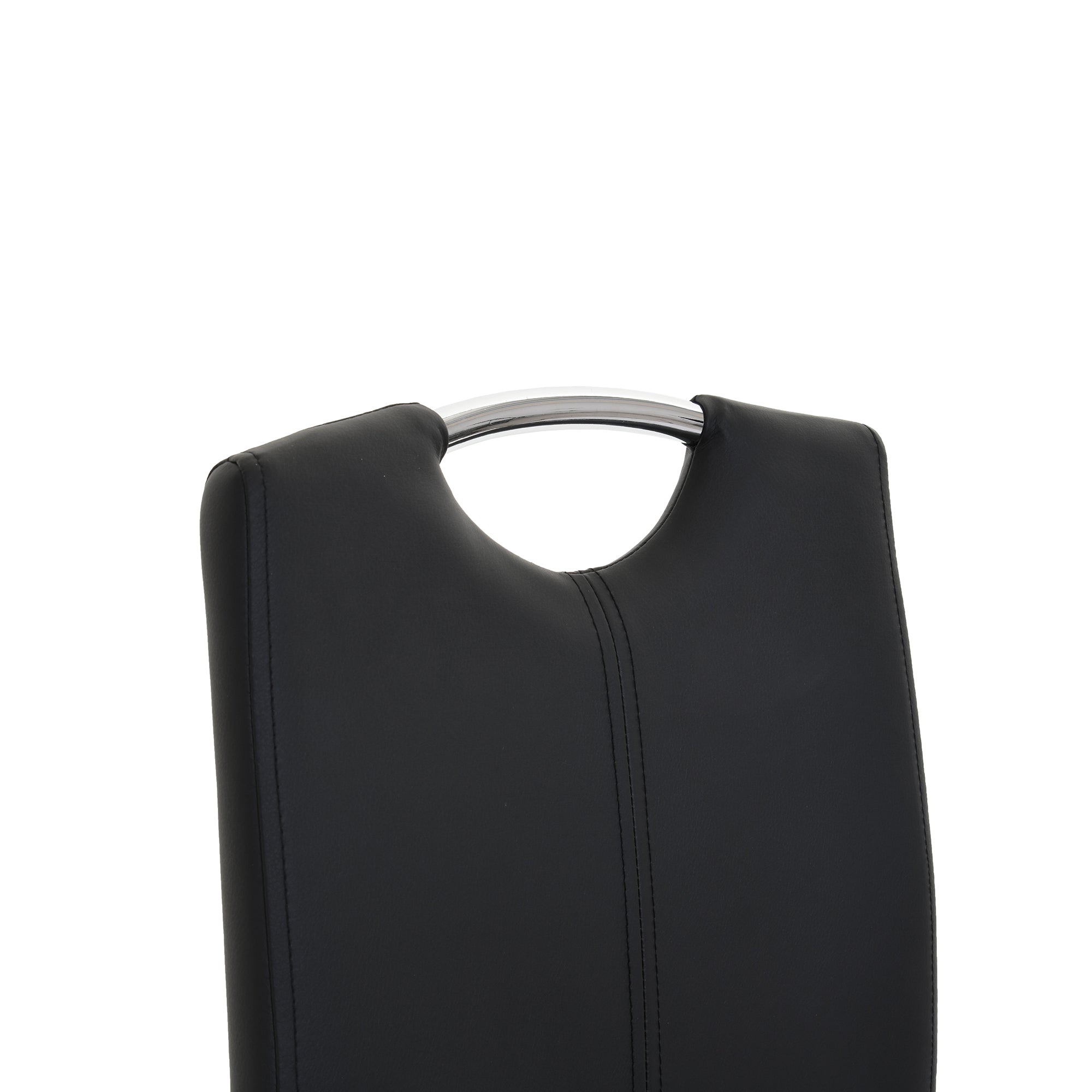 Naples - Cantilever Dining Chair In Black PU With A Chrome Finished Frame