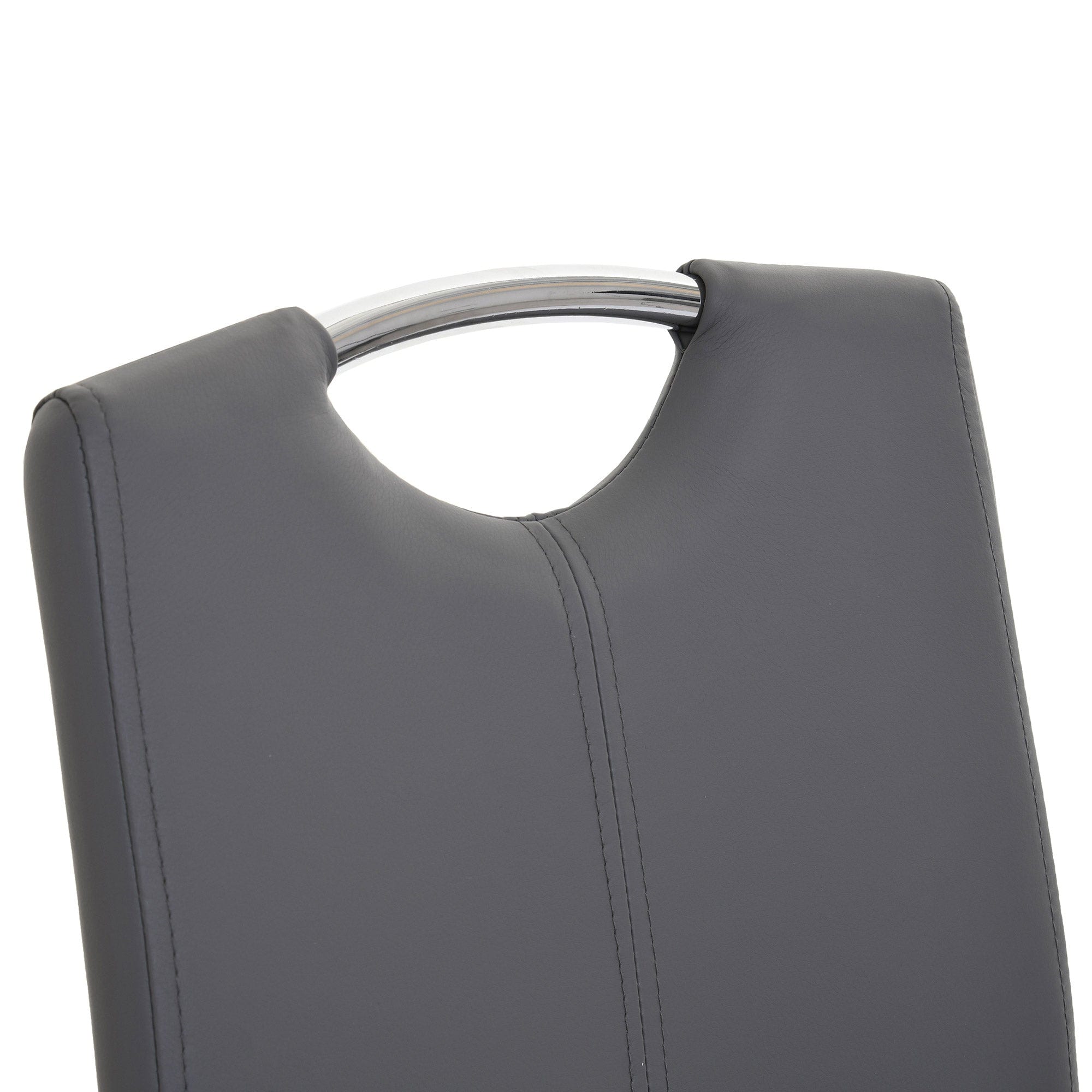 Naples - Faux Leather Cantilever Dining Chair In Dark Grey