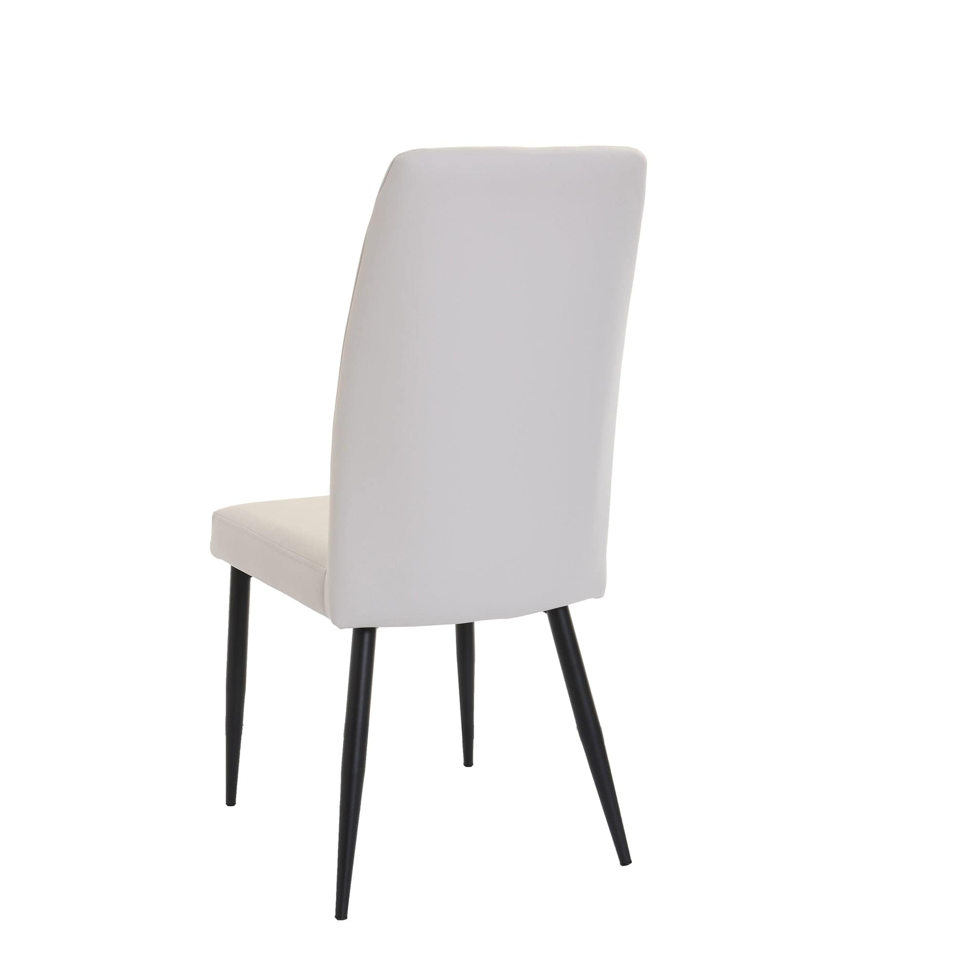 Terni - Dining Chair In Light Grey PU With Black Finished Frame