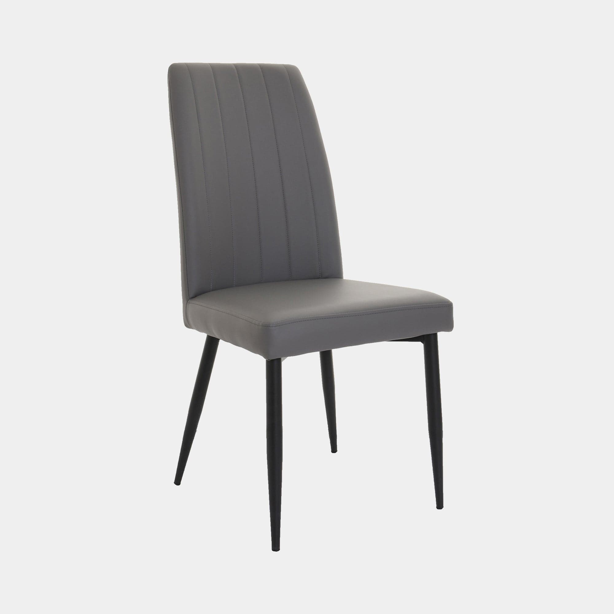 Terni - Dining Chair In Dark Grey PU With Black Finished Frame