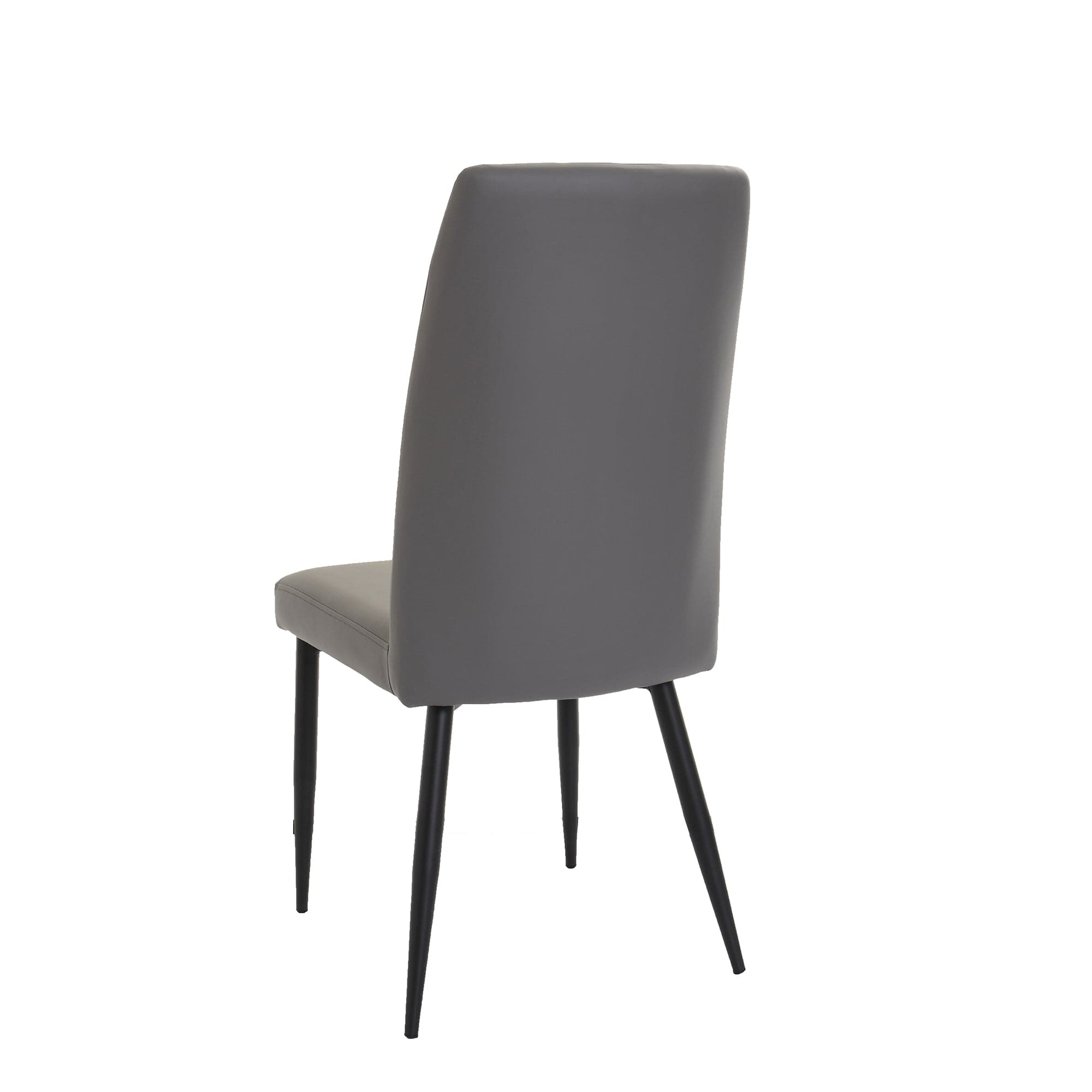 Terni - Dining Chair In Dark Grey PU With Black Finished Frame