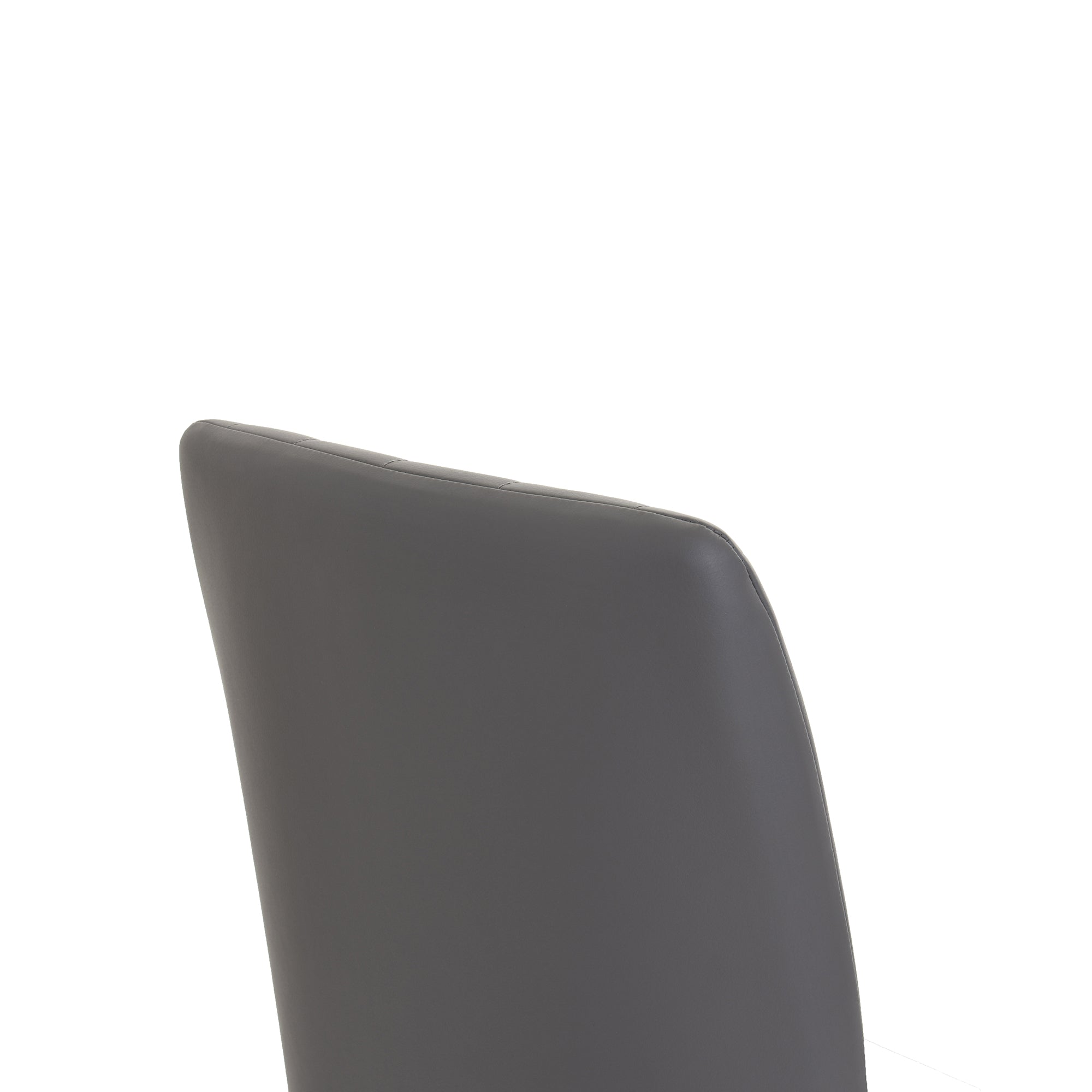 Terni - Dining Chair In Dark Grey PU With Black Finished Frame