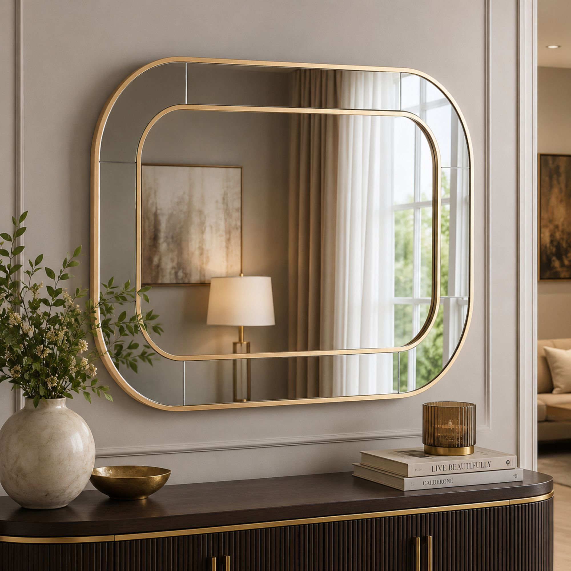 Halo Gold - Wall Mirror, Rectangular