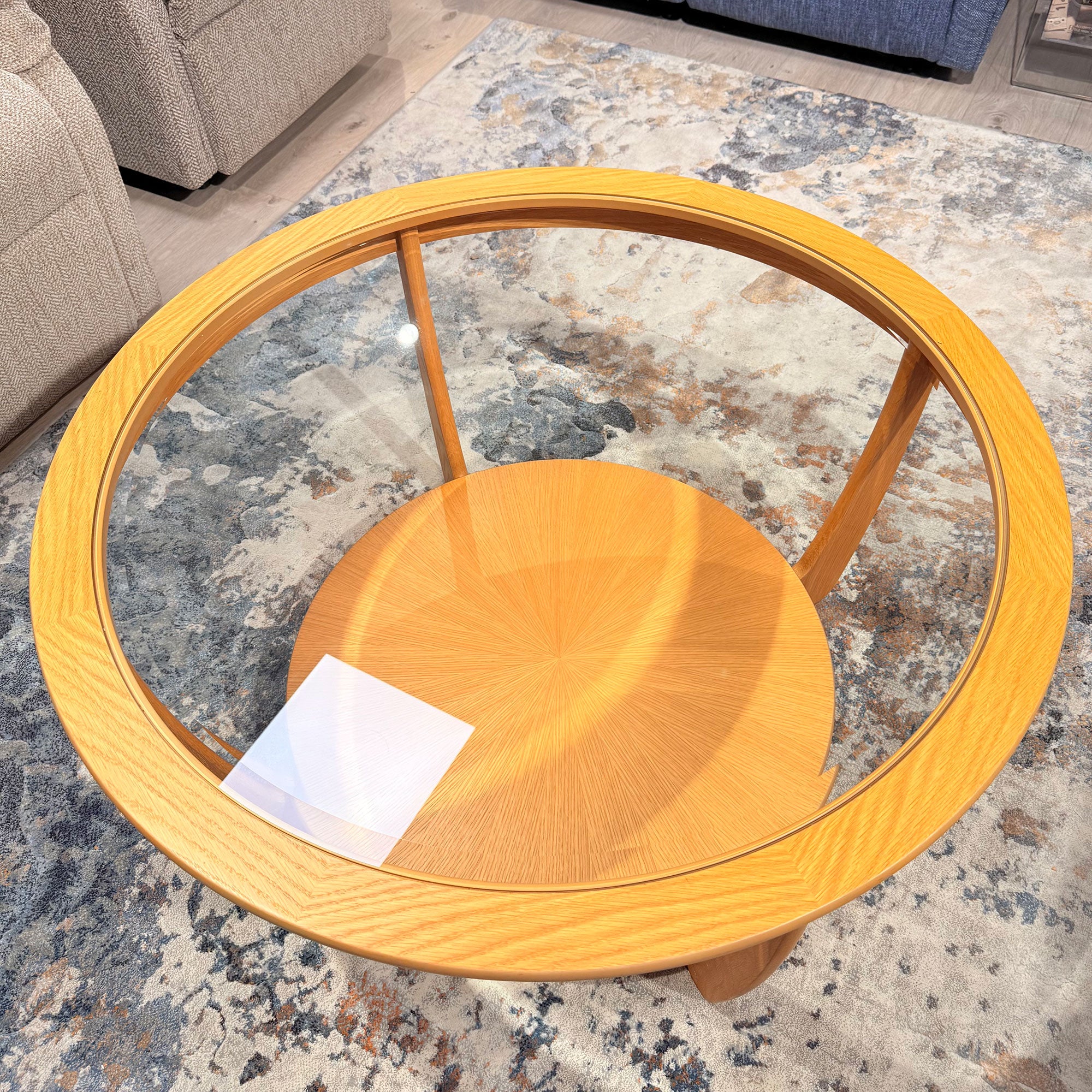 Contour - Round Coffee Table With Glass Top - Item As Pictured