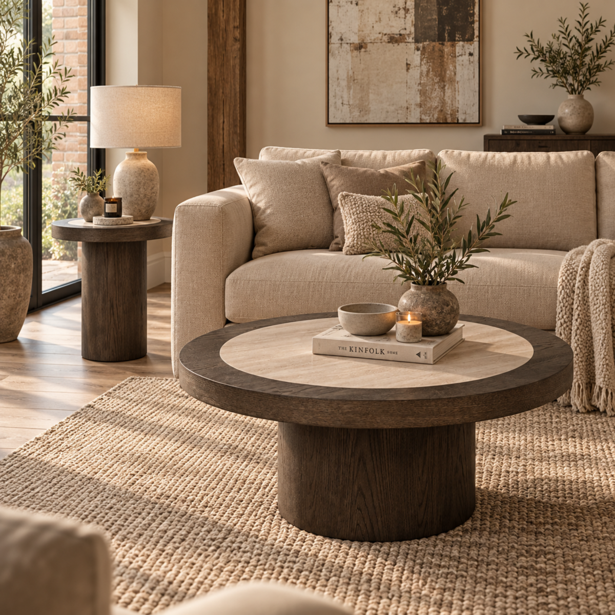 Jackson - Travertine Effect Coffee Table