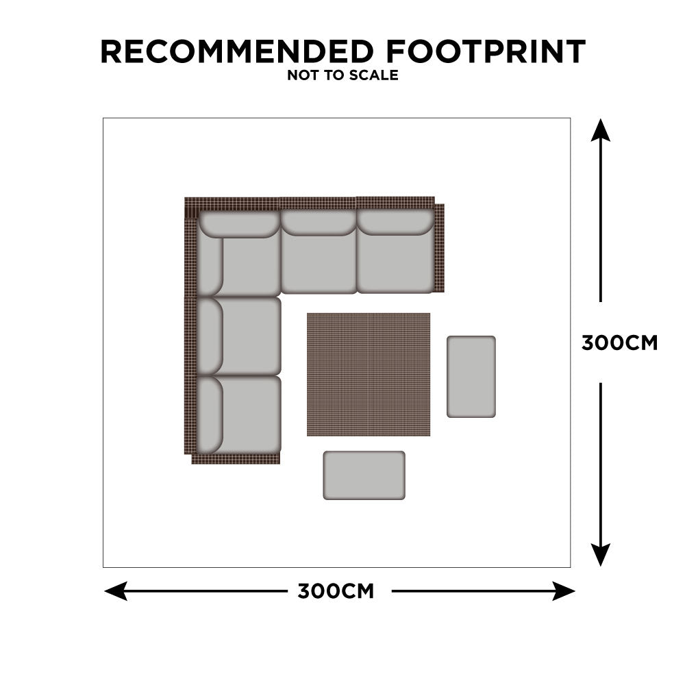 Mustique - Small Garden Corner Dining Set & Rising Table, Natural Aluminium