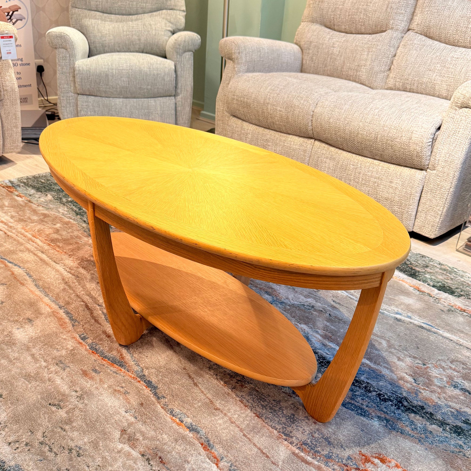 Contour - Oval Coffee Table With Sunburst Top - Item As Pictured