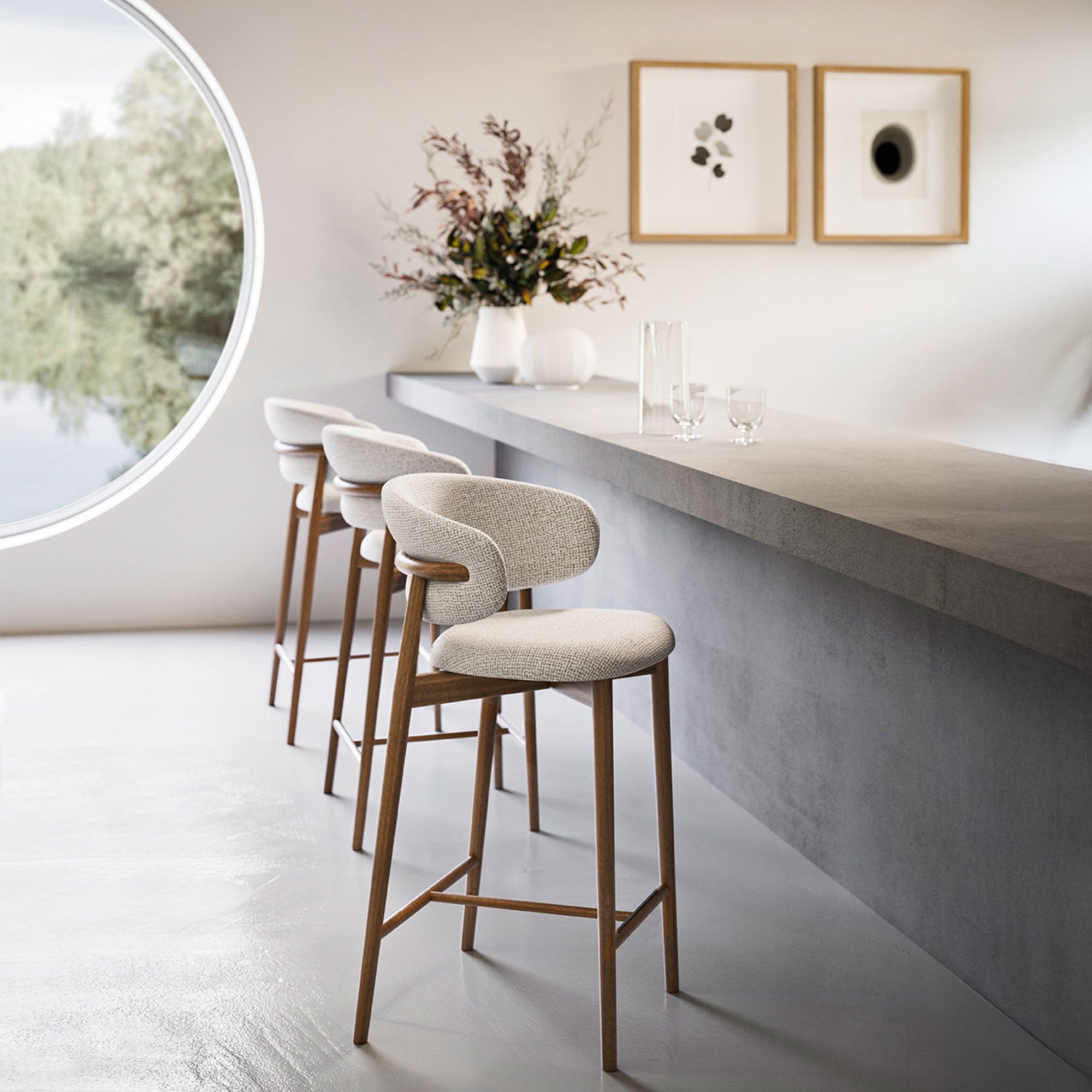 Calligaris Oleandro - Counter Stool, Fabric