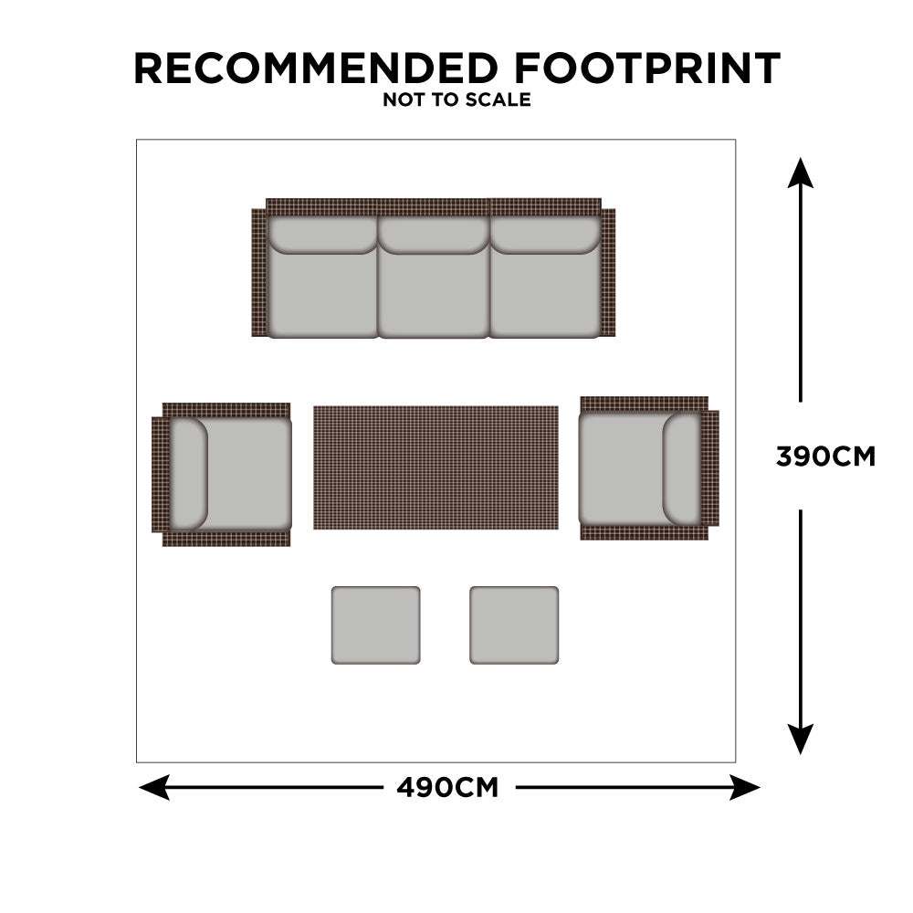 Pebble Beach - 3 Seat Garden Sofa Dining Set With Rising Table & Ice Bucket, Rattan Weave