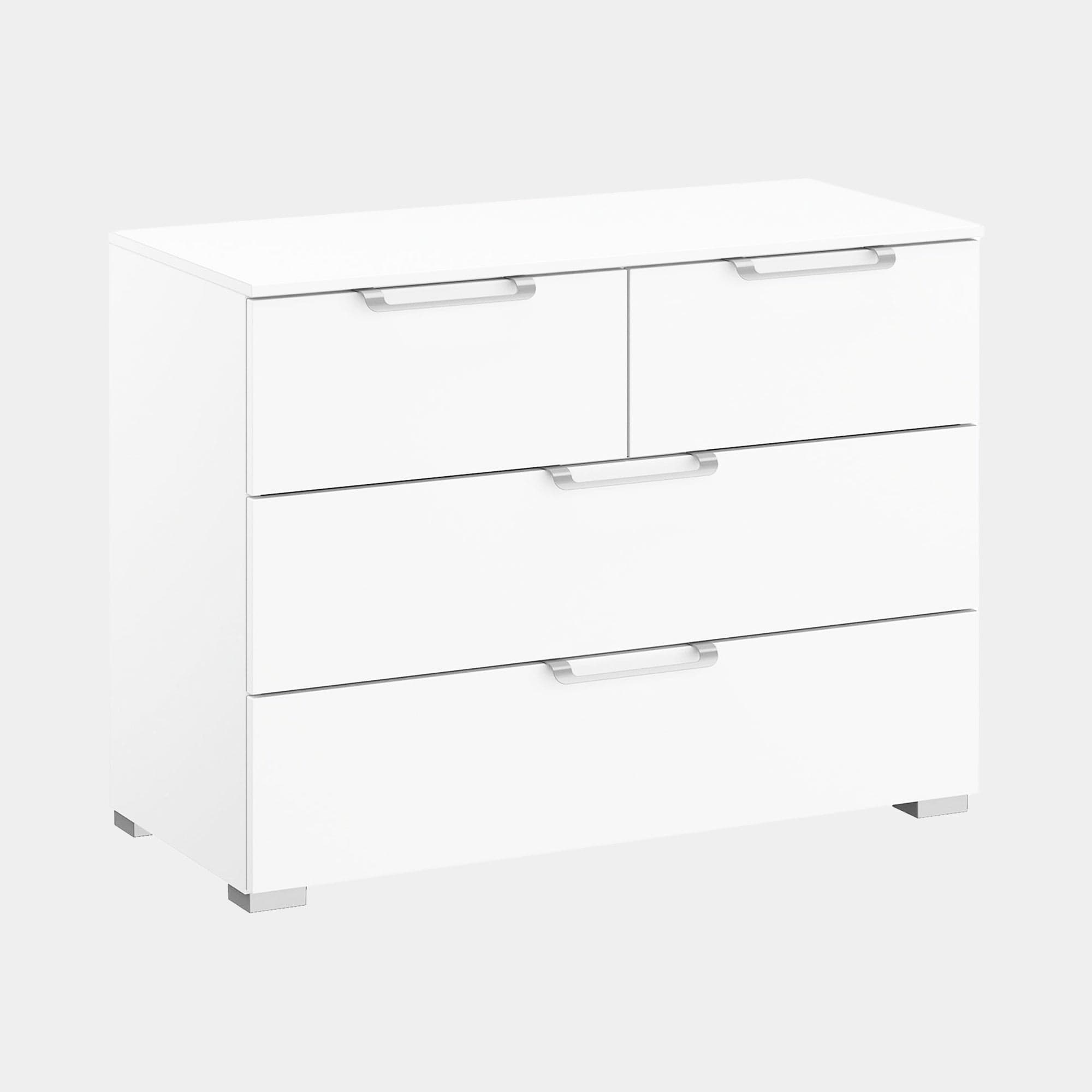 80cm (2+2) 4 Drawer Chest Colour Glass Front