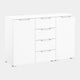 120cm 2 Door 4 Drawer Chest Colour Glass Front