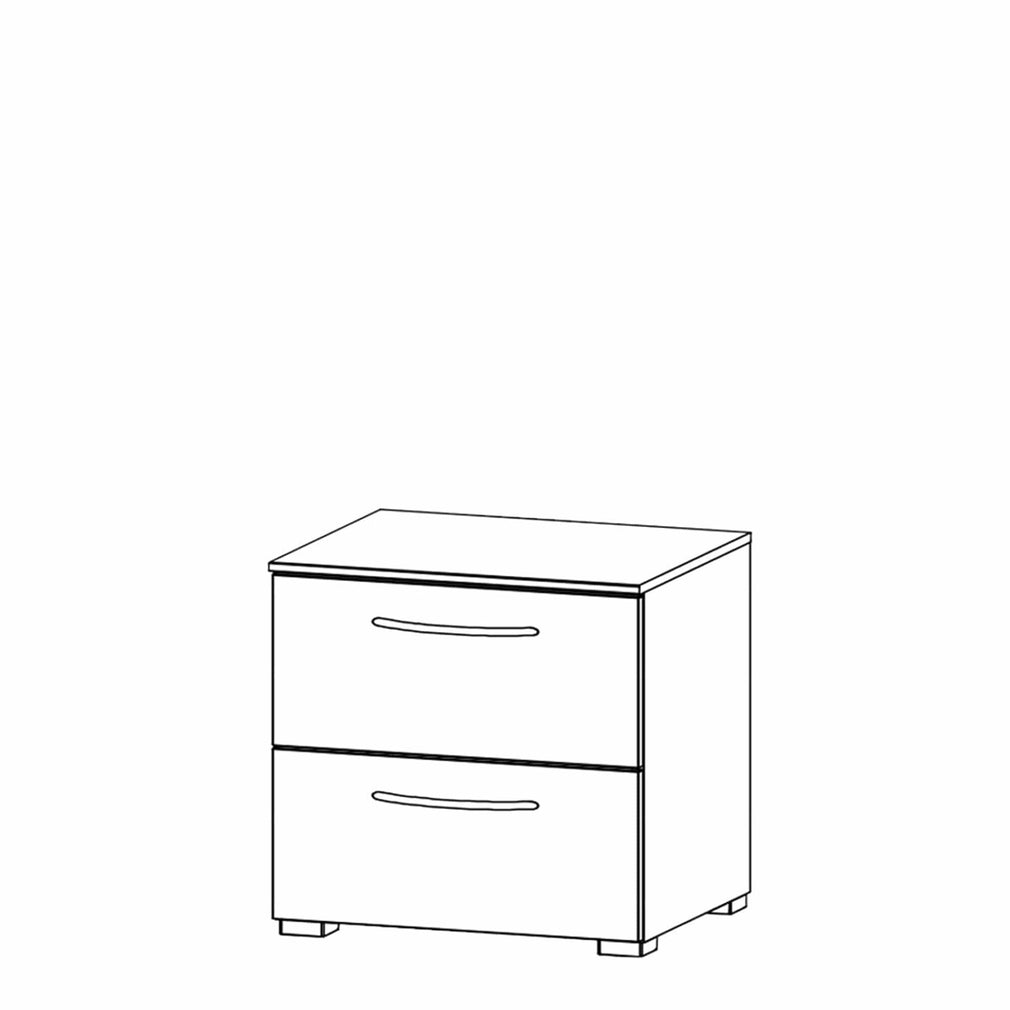 Charlton - 50cm 2 Drawer Bedside Table Colour Front