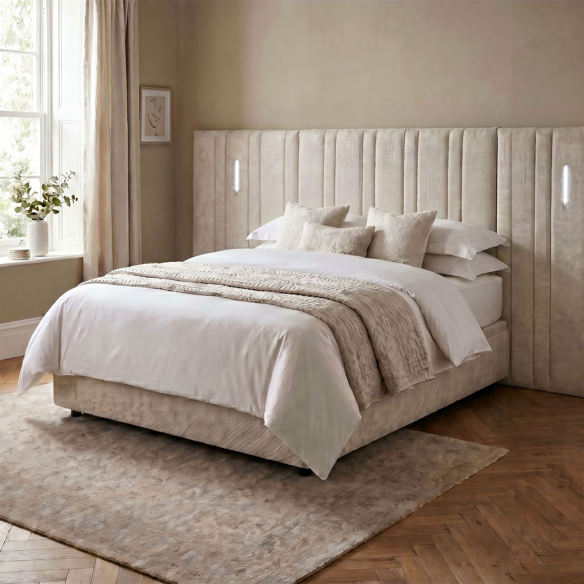 Regency - Hotel Ottoman Bed, Oslo Cream Fabric