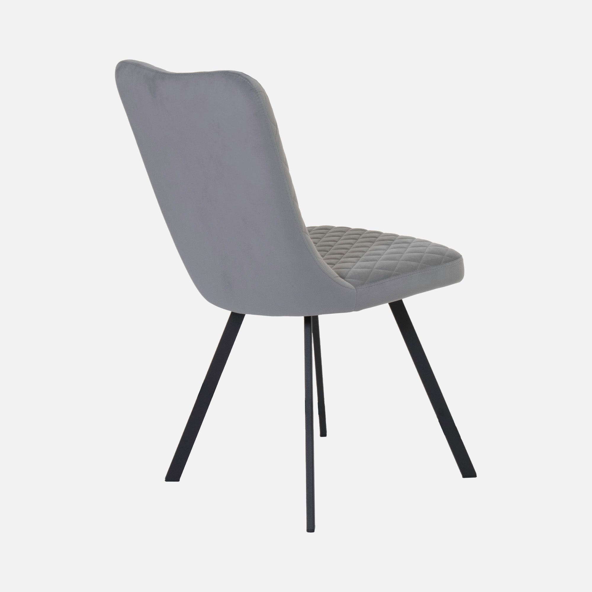 Rock - Dining Chair, Grey Velvet Fabric