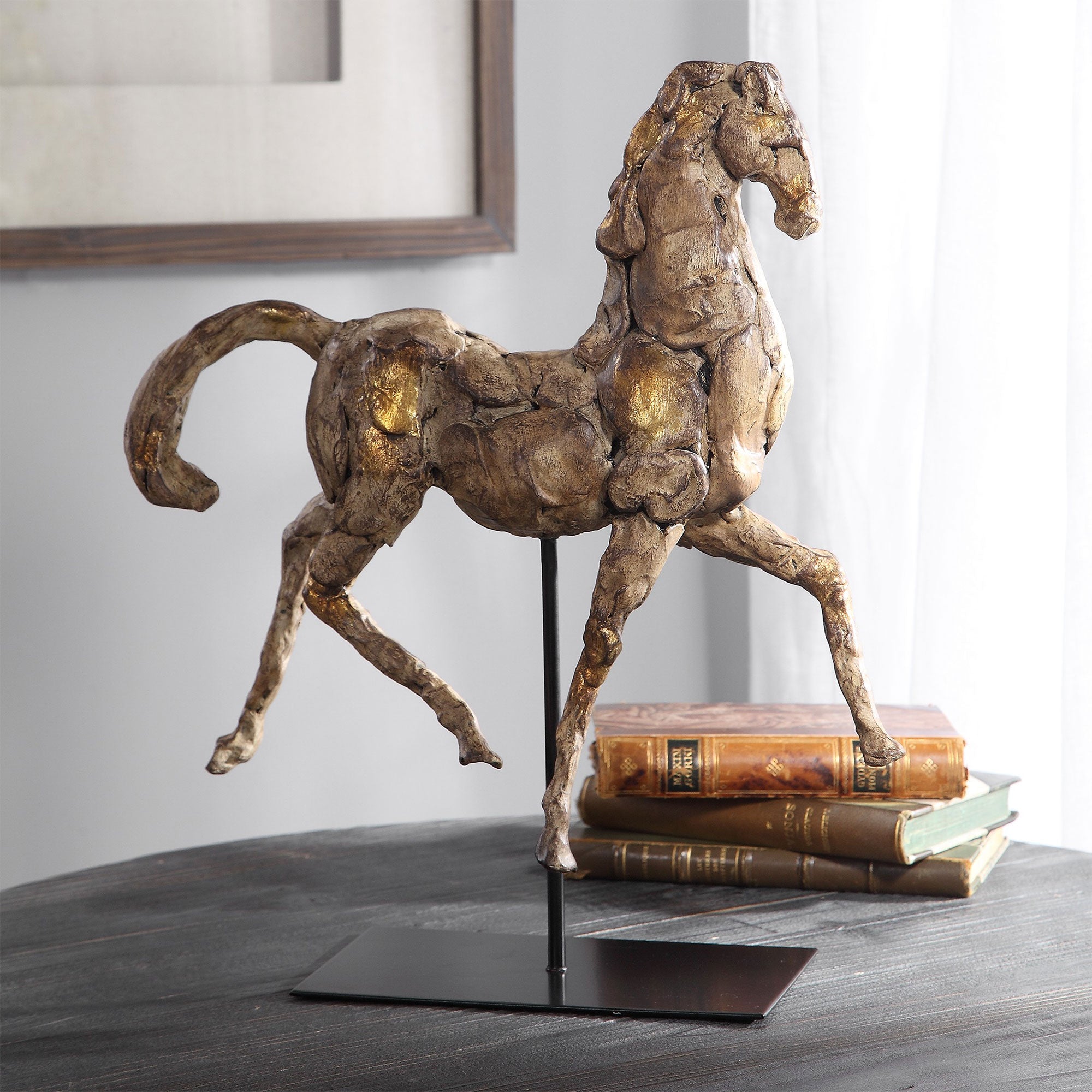Hermoso - Gold Horse Sculpture