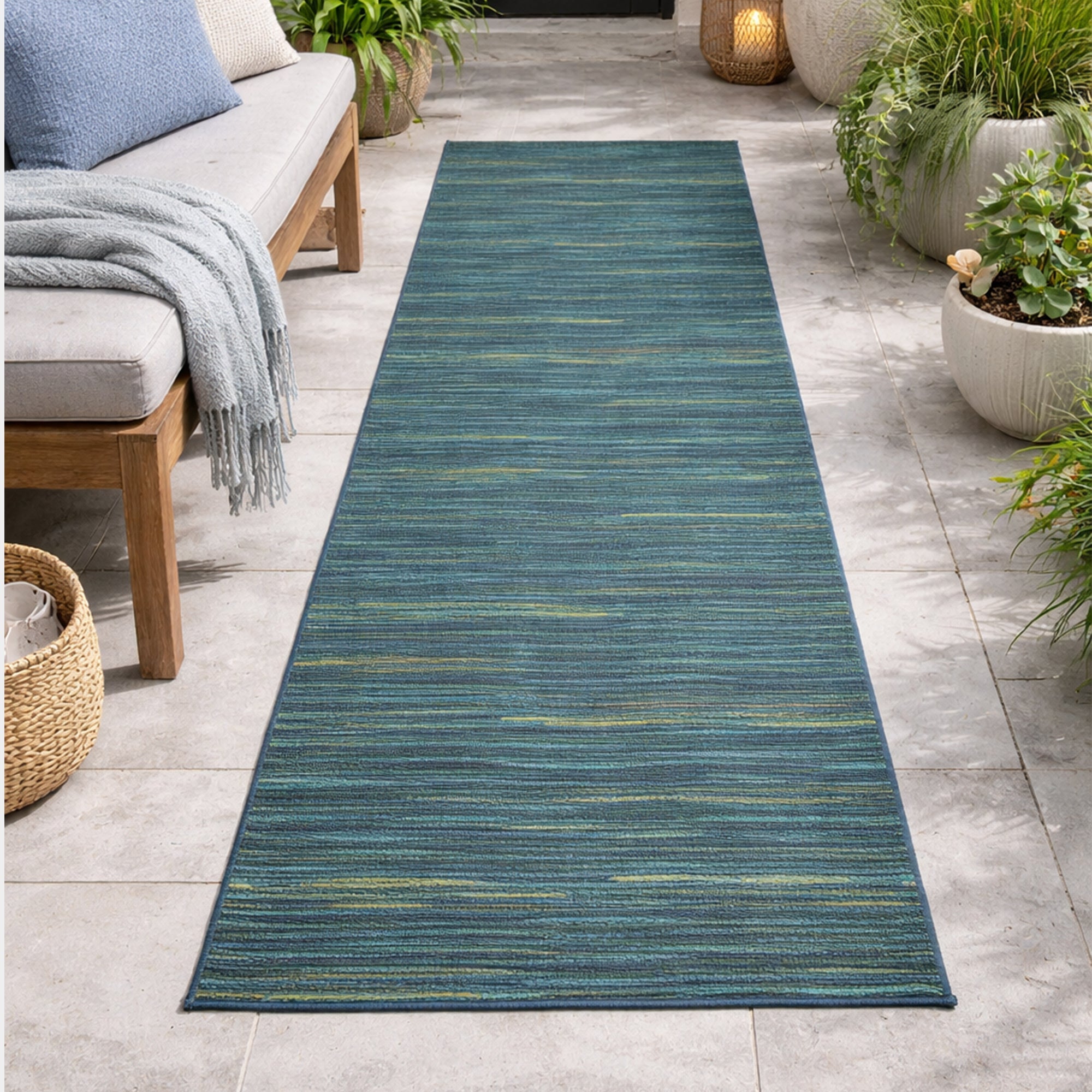 Brighton Blue - Outdoor Runner Rug