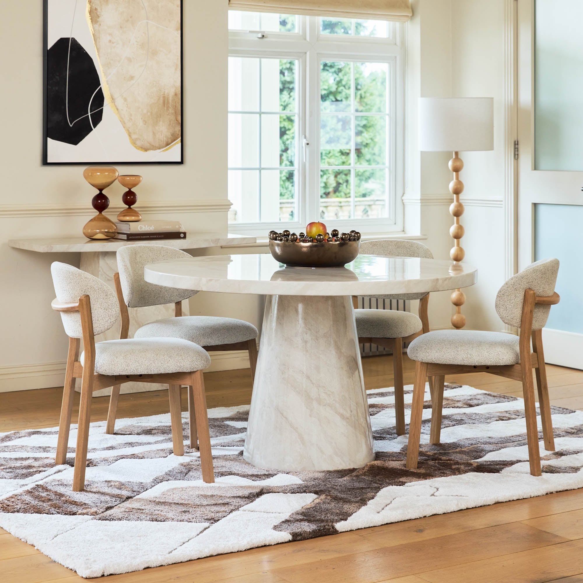 Glacier - Solid Marble Round Dining Table