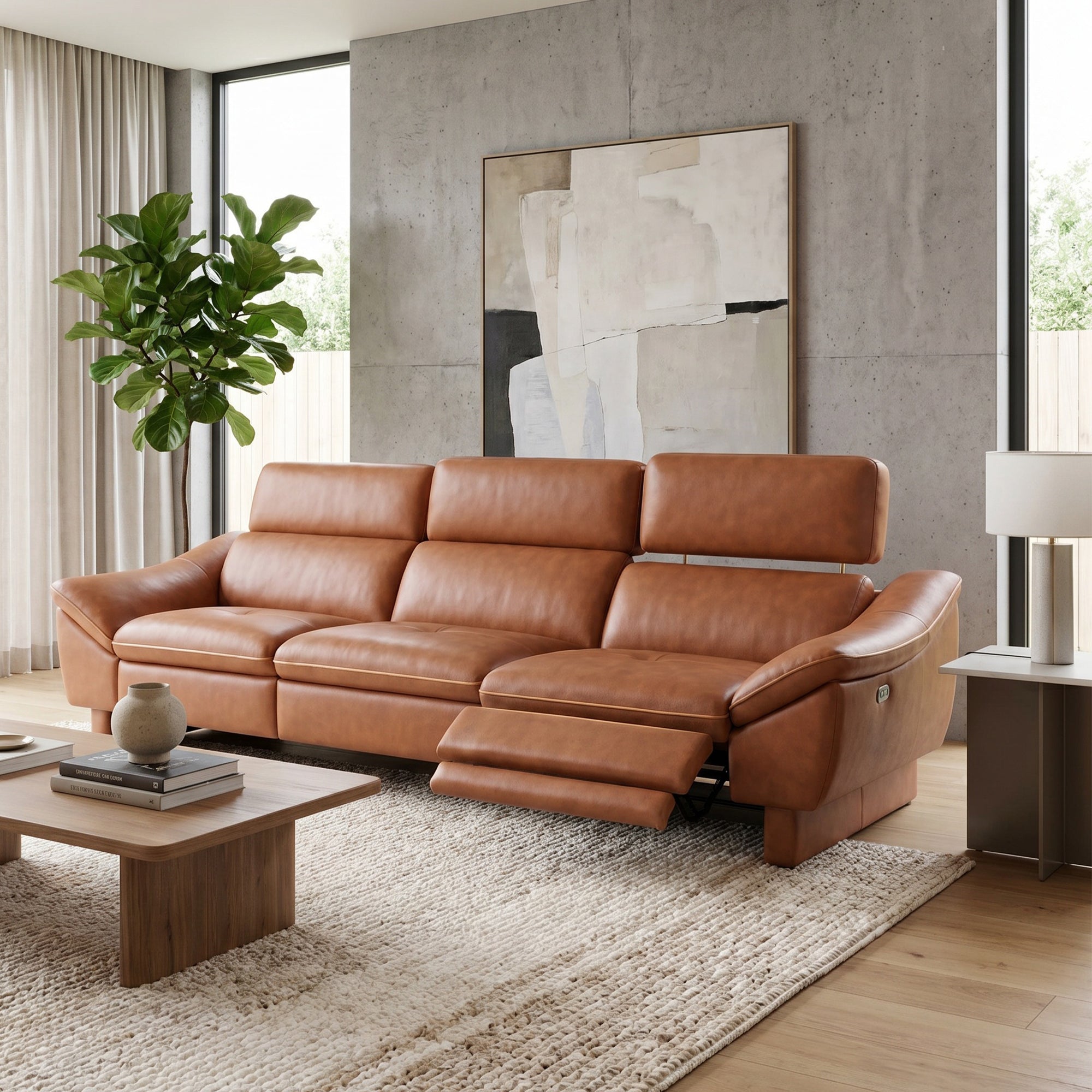 Positano - 3 Seat Triple Power Recliner Sofa, Leather