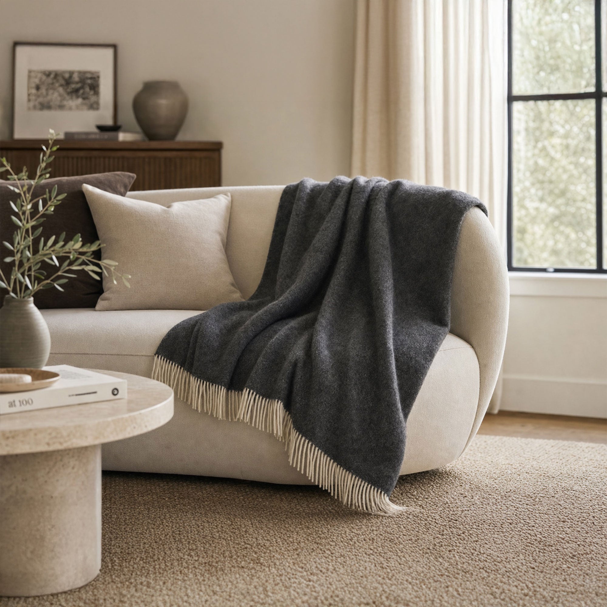 Dartmoor Blue - Lambswool Throw 150x183cm