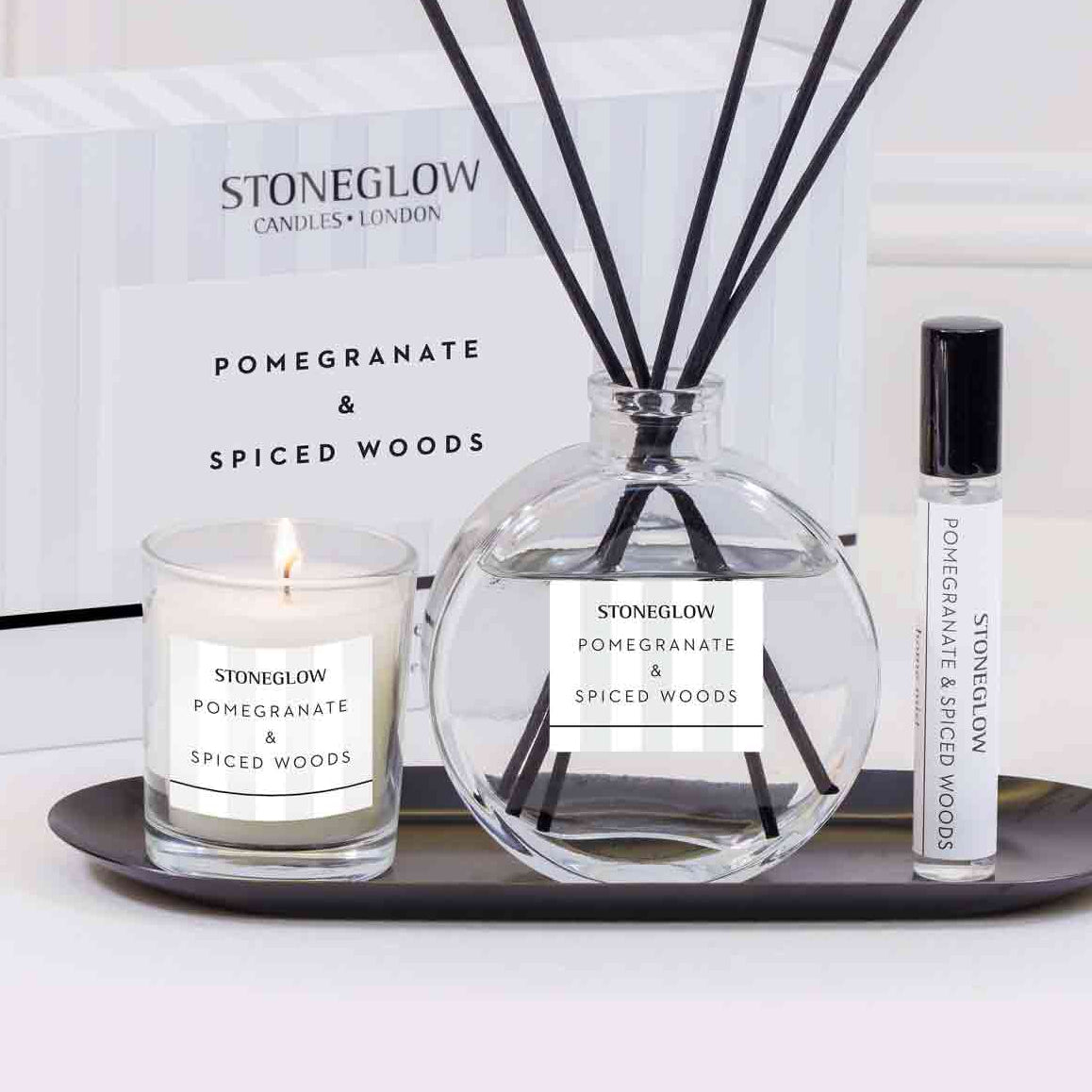 Stoneglow Modern Classics - Pomegranate & Spiced Woods Candle