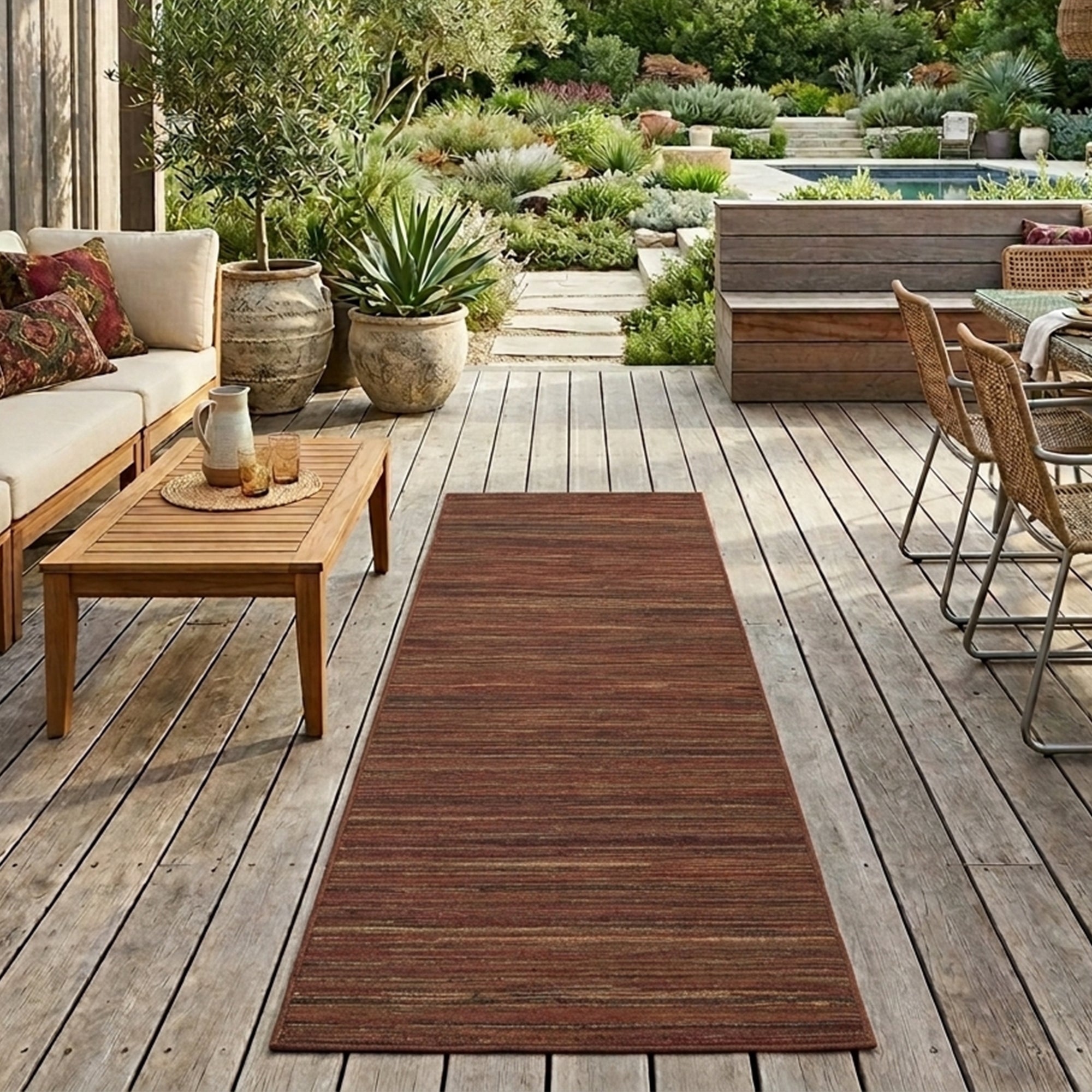 Brighton Red - Outdoor Runner Rug